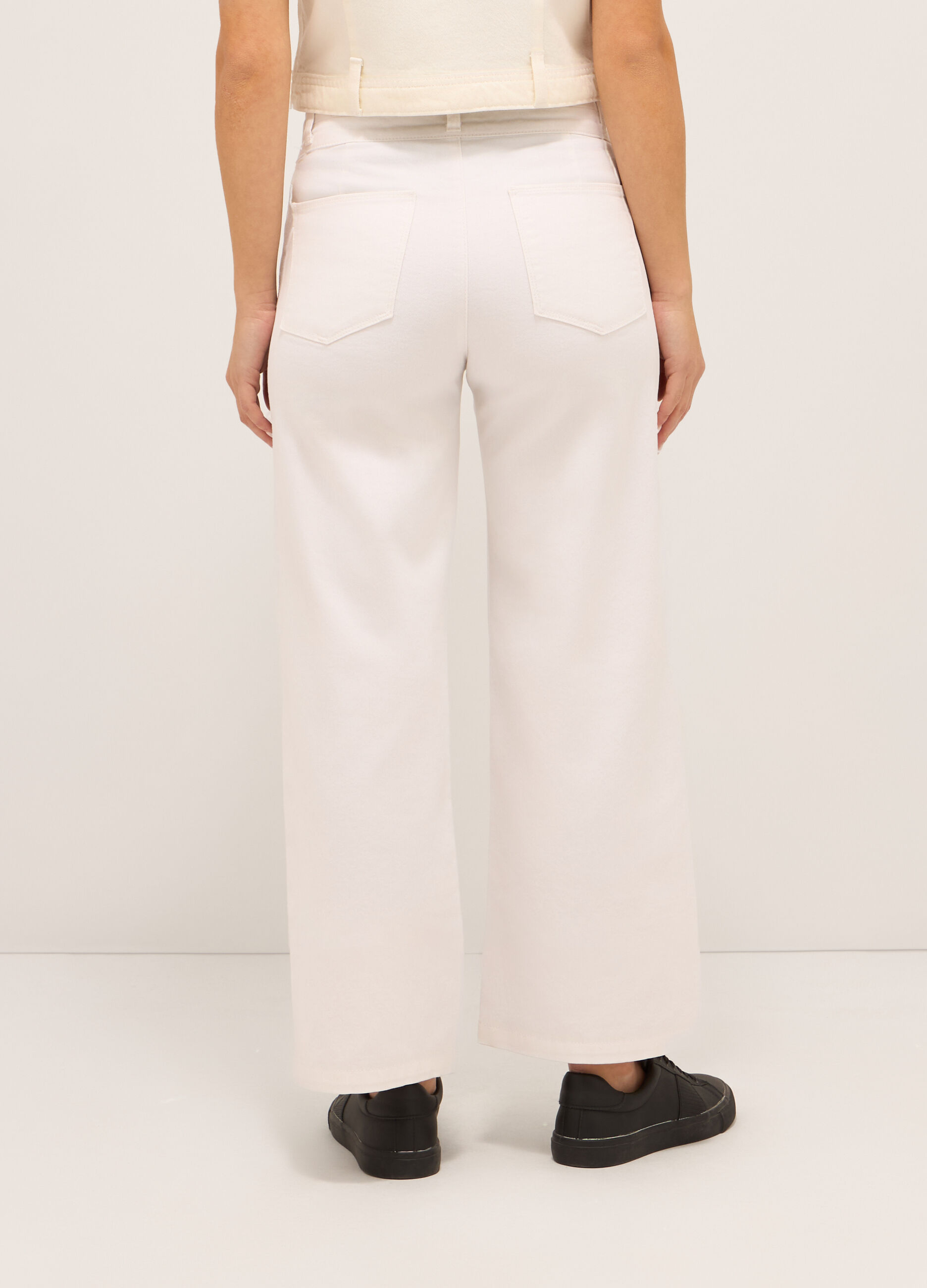 Pantaloni in denim stretch di misto cotone _1