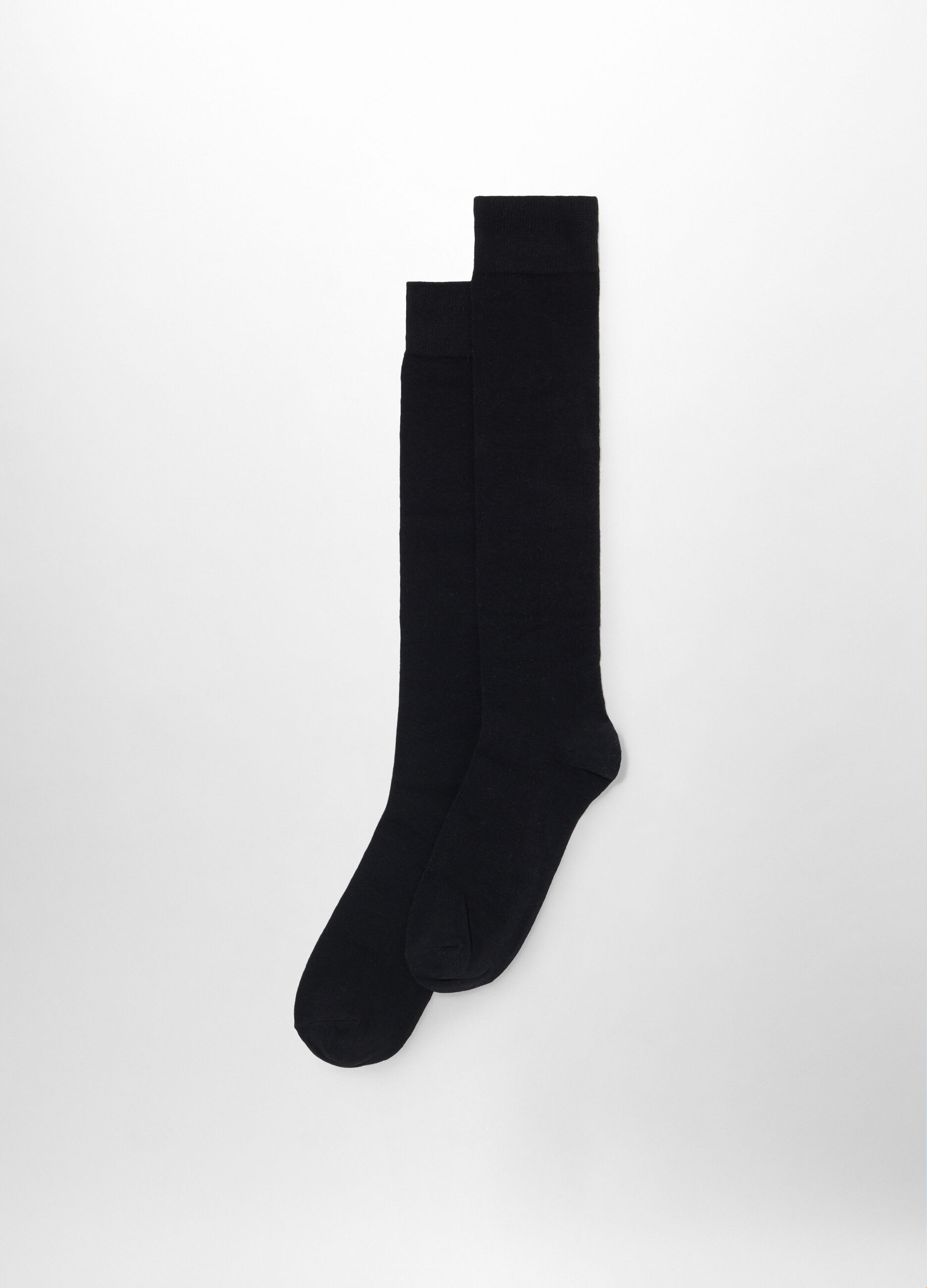 Calze lunghe in misto cotone tinta unita uomo_0