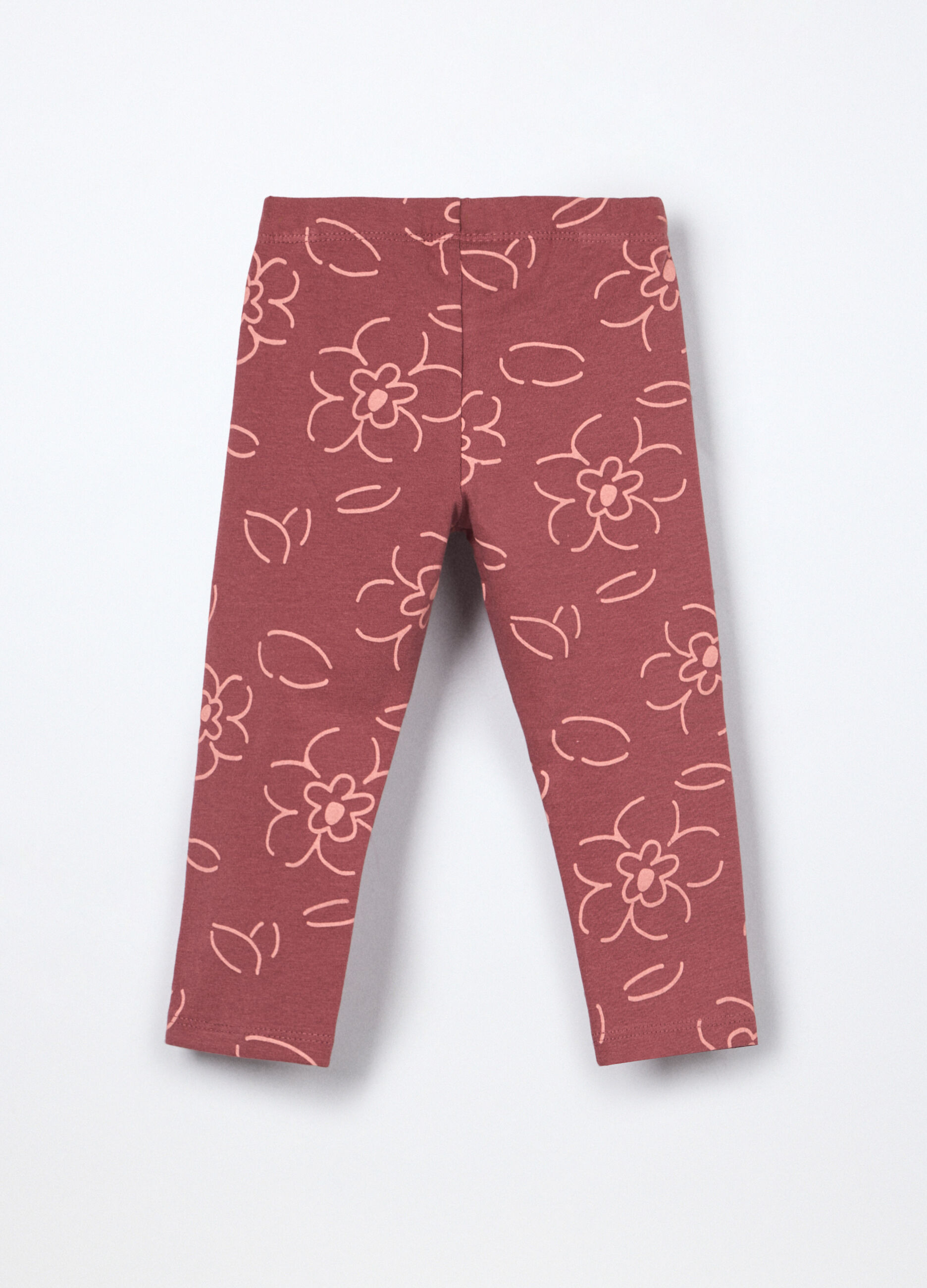 Leggings in jersey di cotone stretch neonata_1
