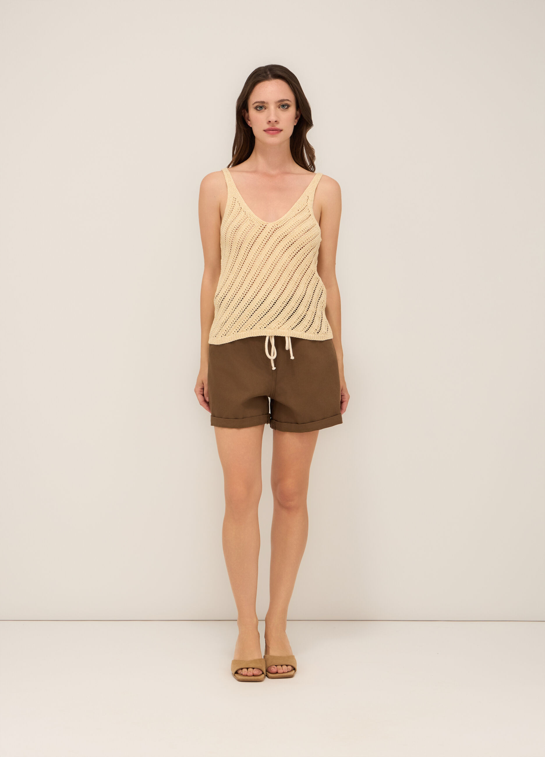 Shorts in denim di puro cotone donna_0