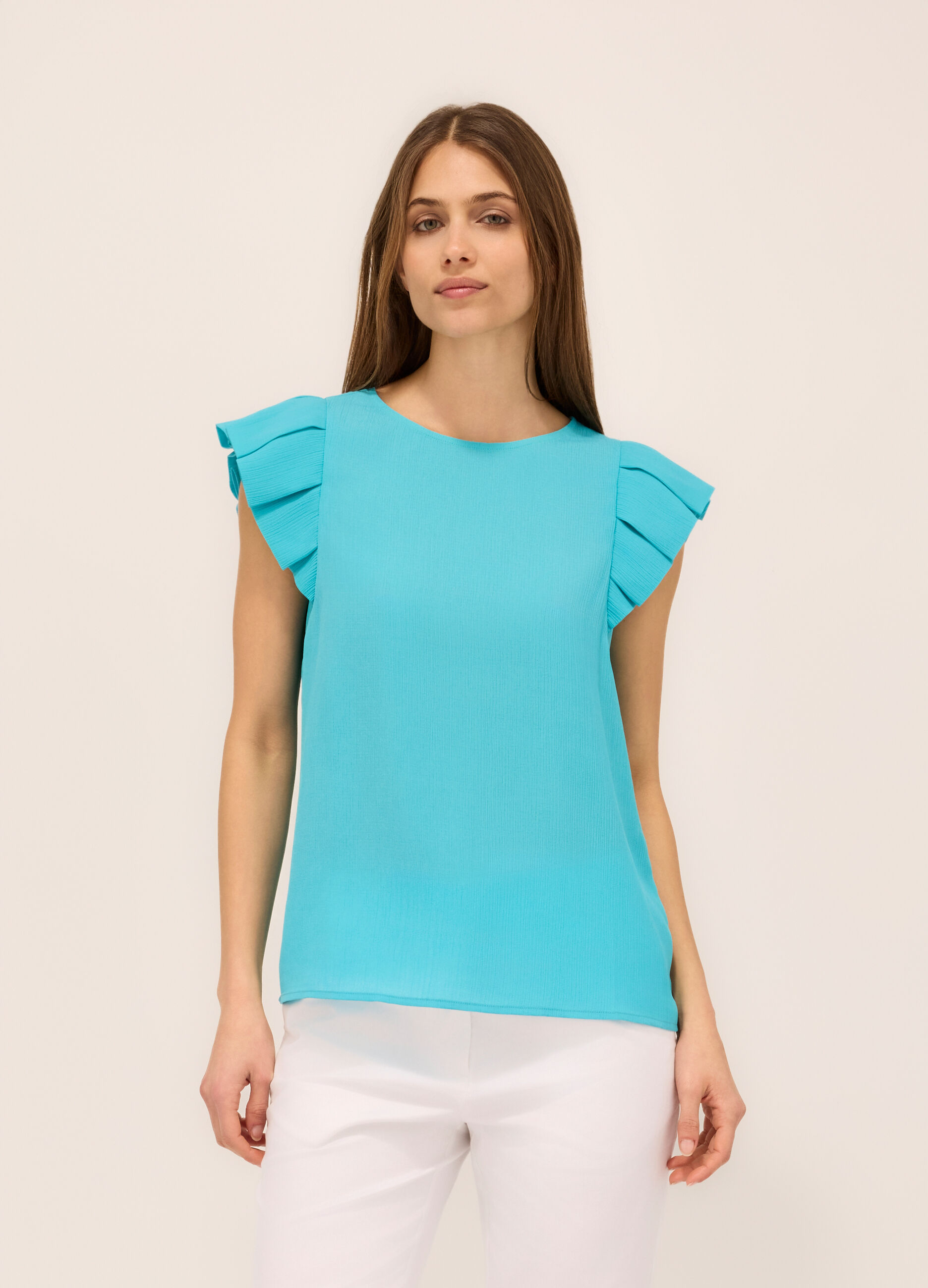 Blusa con maniche ad aletta donna_0