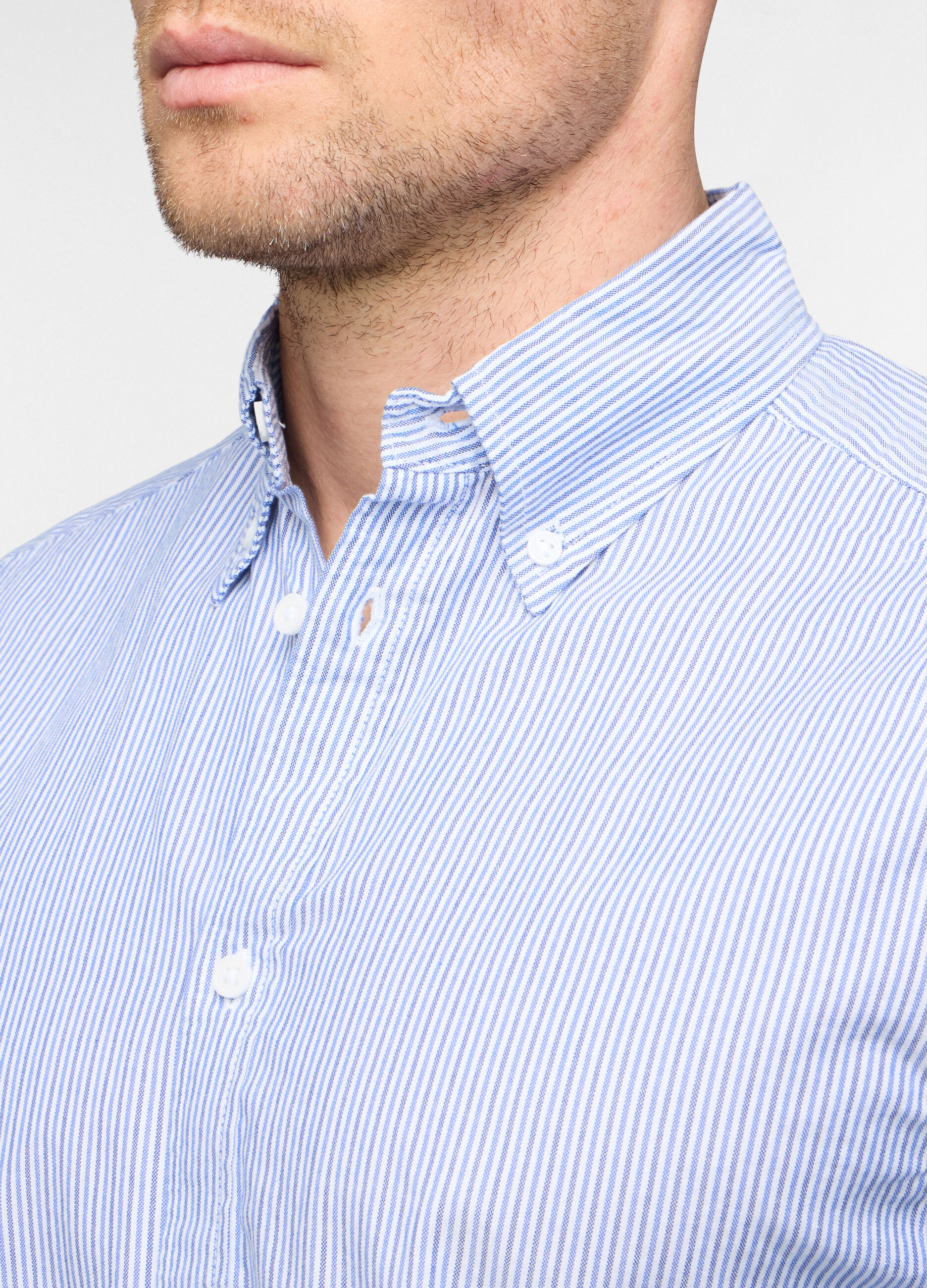 Camicia oxford regular fit con colletto button down uomo_1