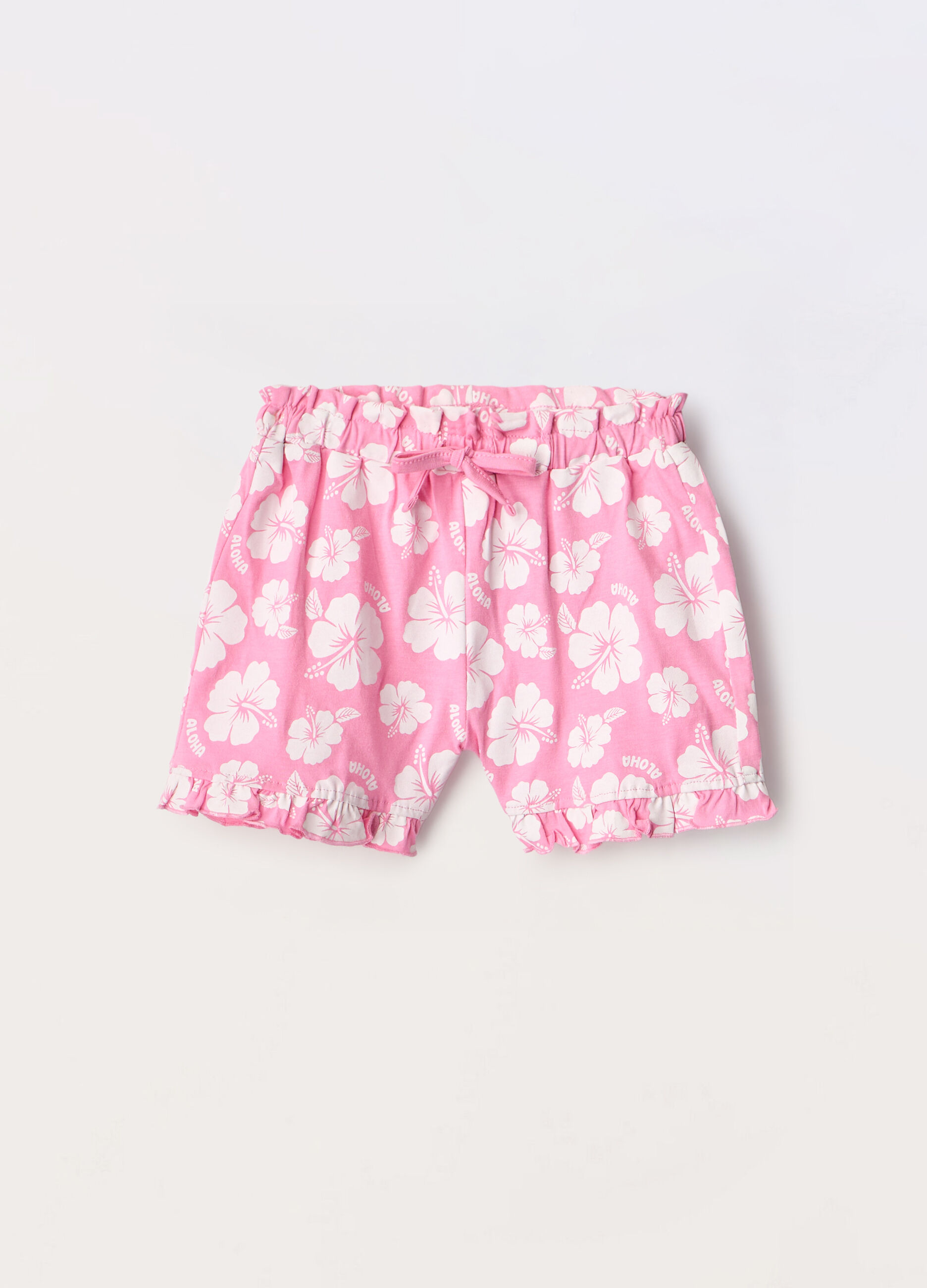 Shorts in jersey di puro cotone bambina_0