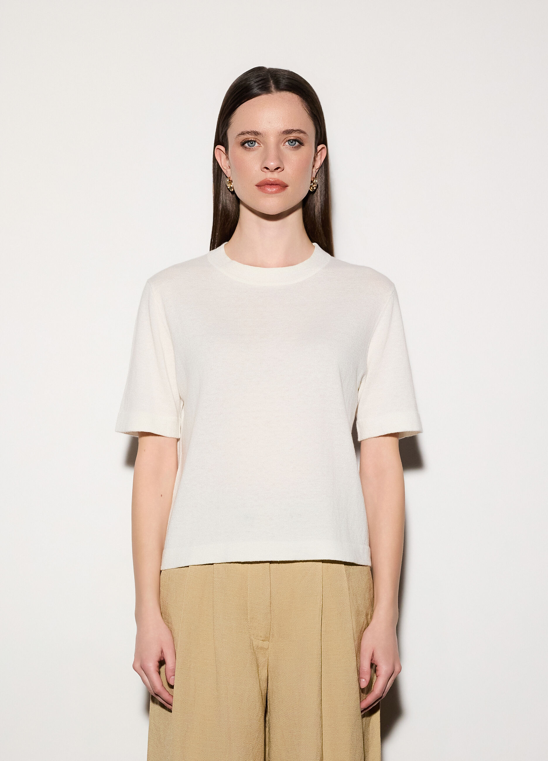 Maglia girocollo rasata donna_1