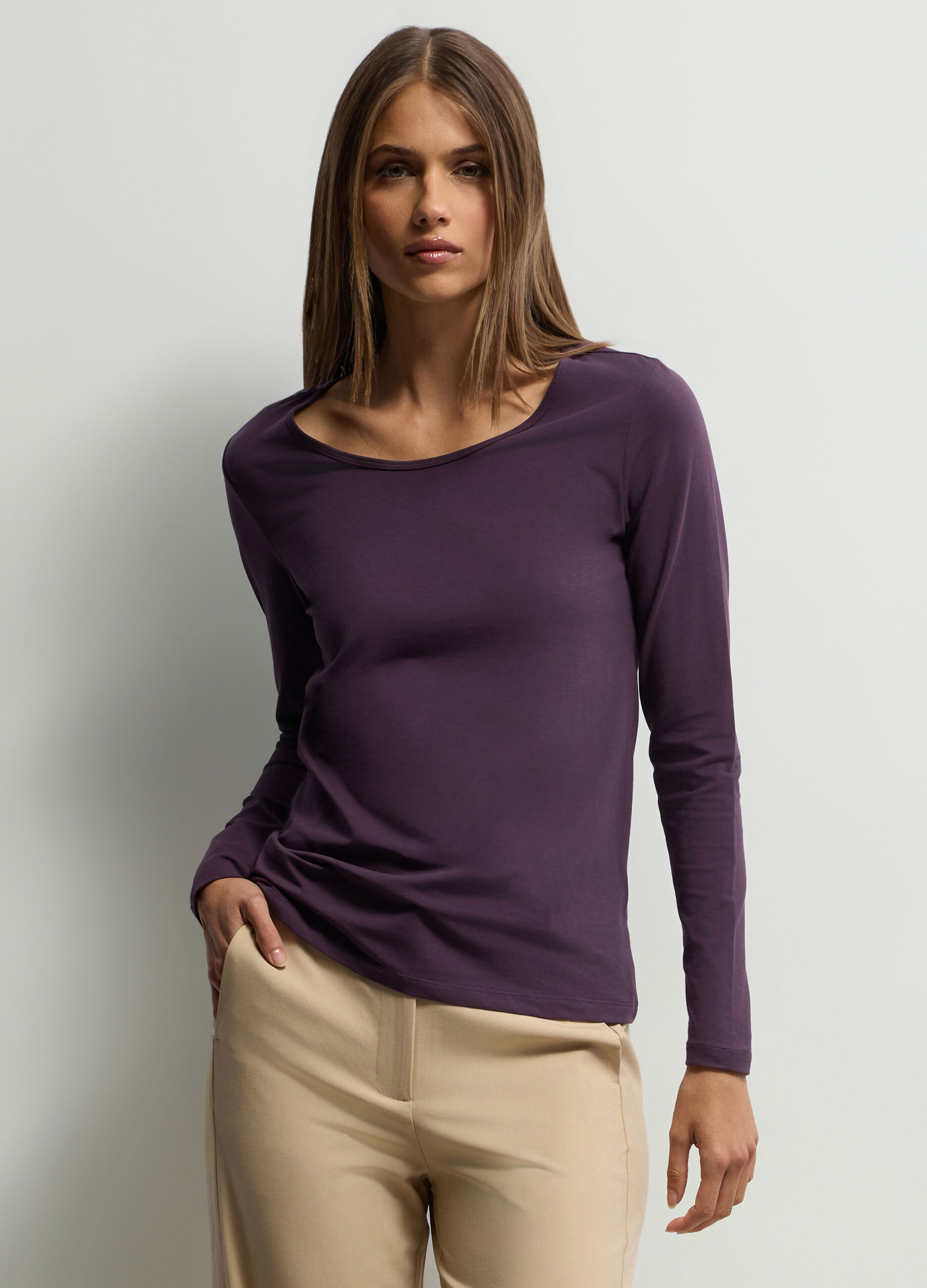 T-shirt girocollo donna_0