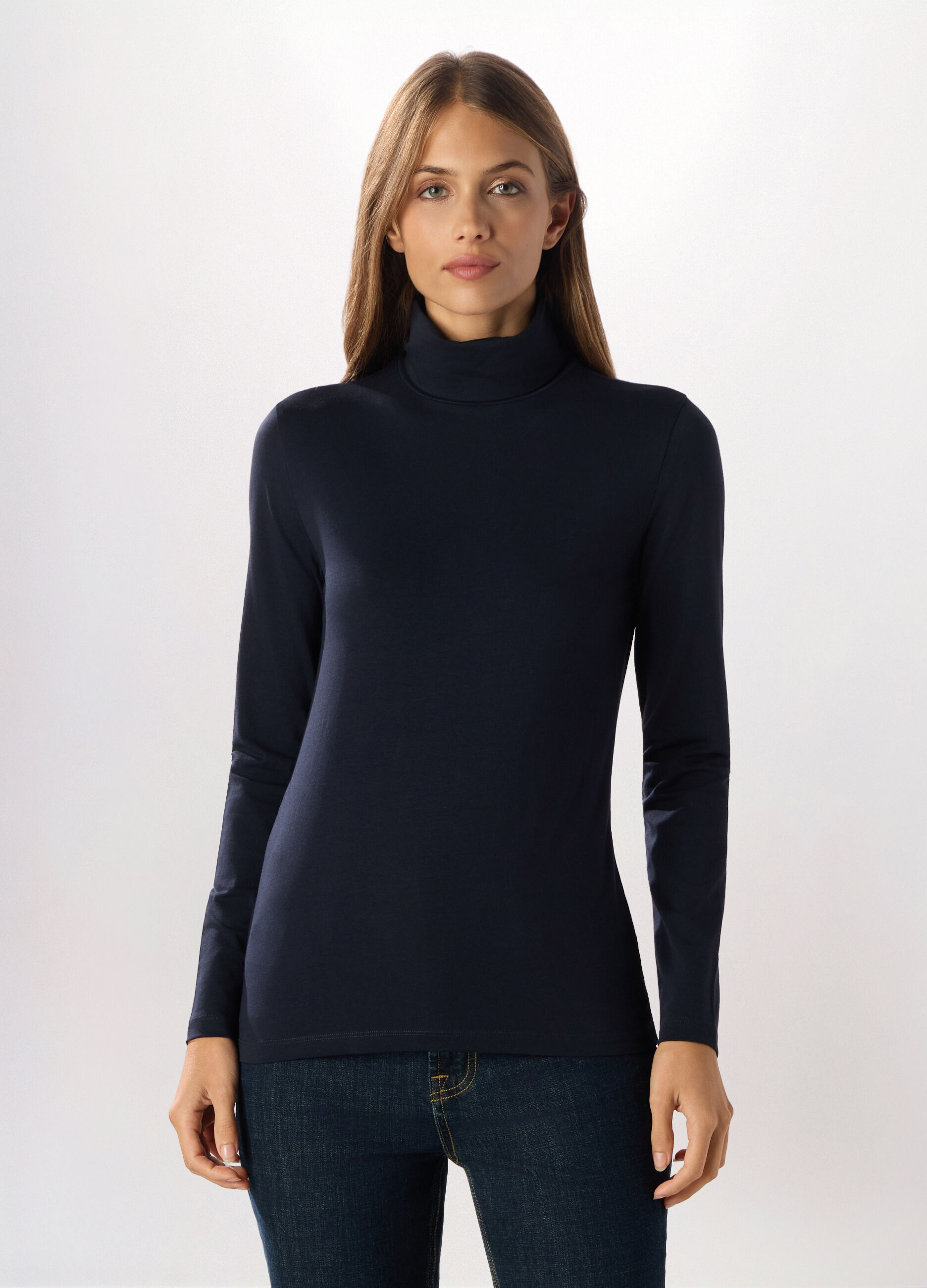 Lupetto in jersey di cotone stretch donna_0