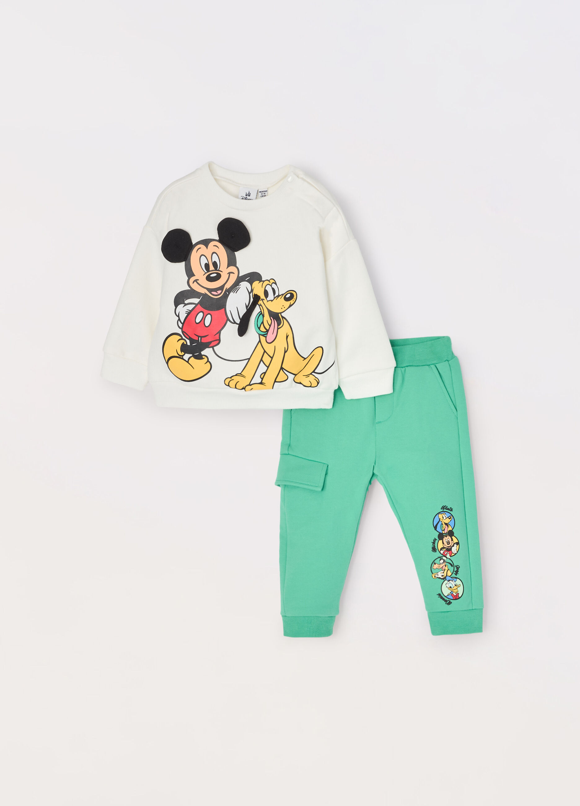 Jogging set in french terry di puro cotone neonato_0