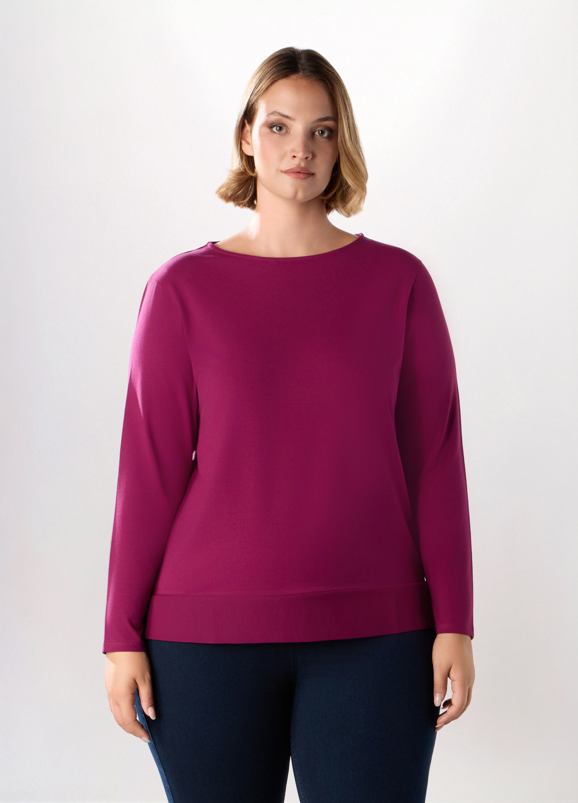 T-shirt in jersey di cotone stretch donna_0