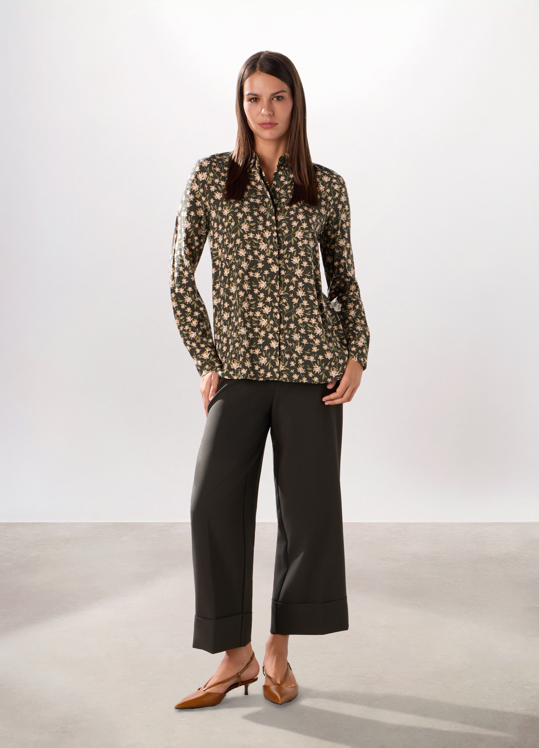 Upim , Pantalone Palazzo Misto Viscosa Donna, Marrone scuro, Taglia: XS