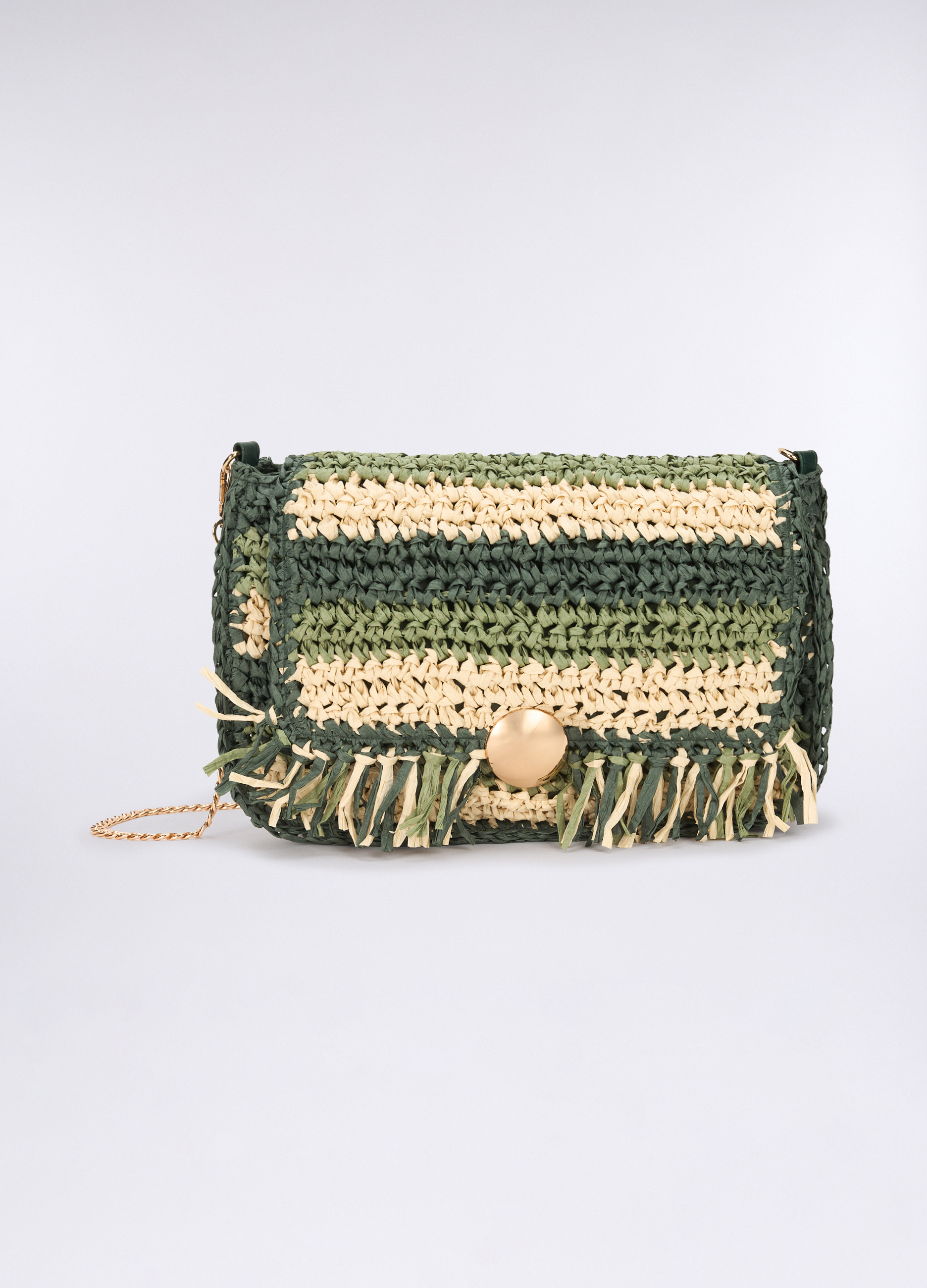 Upim, Pochette Crochet In Paglia Donna, Unisex, Verde chiaro, Taglia: ONE SIZE