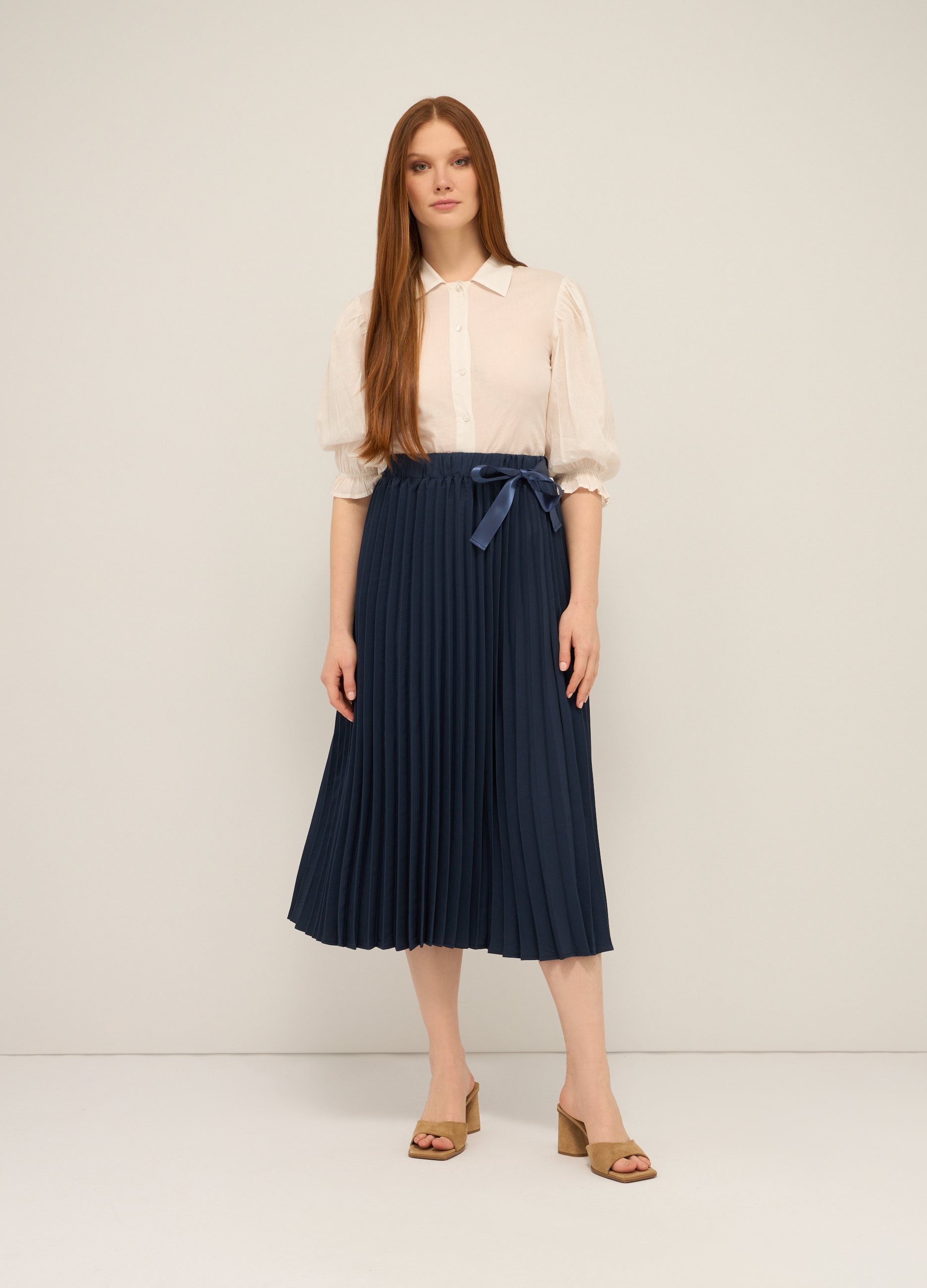 Image of Upim, Gonna Lunga Plissettata Donna, Blu navy, Taglia: L