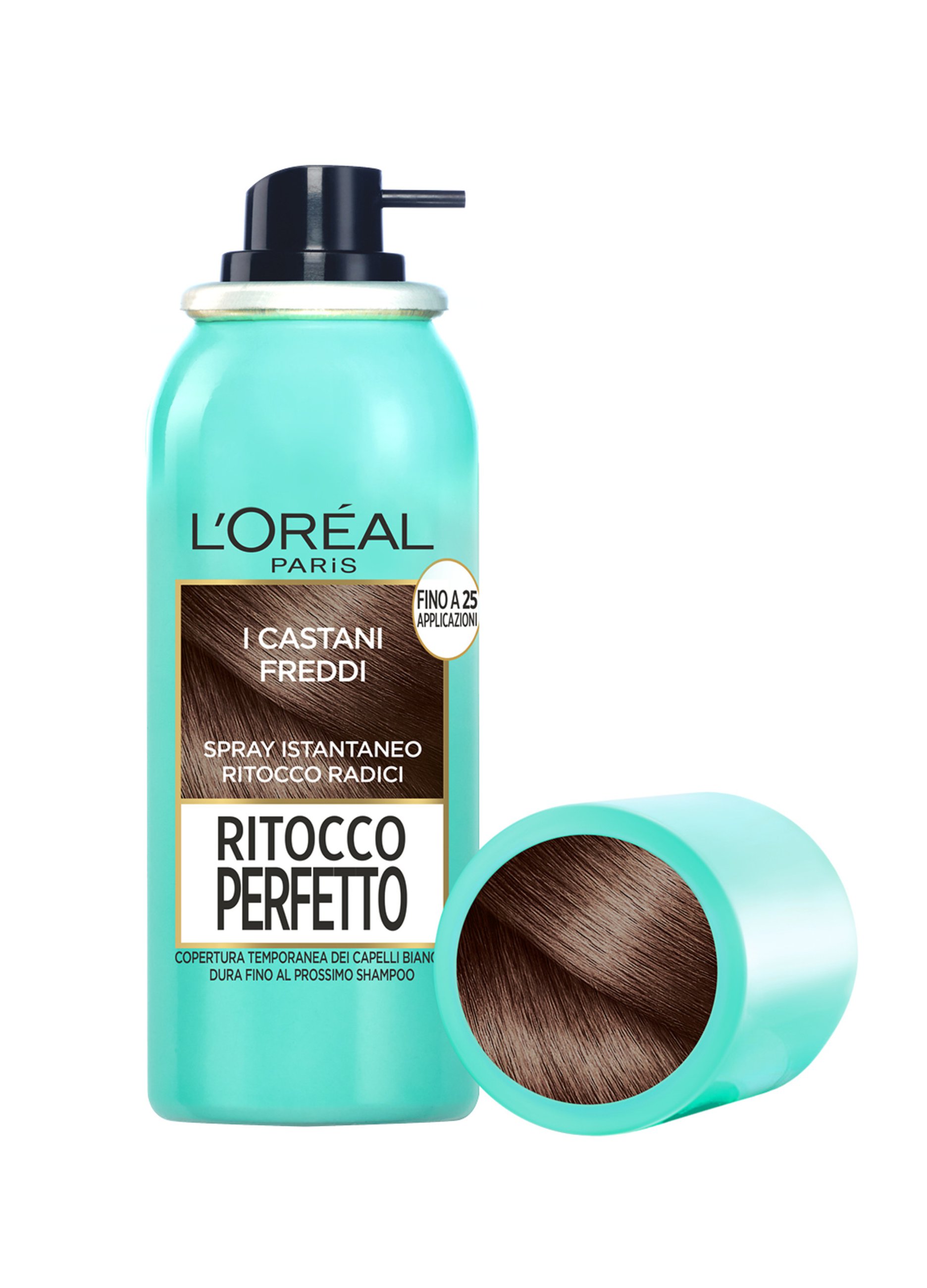 Loreal L'OREAL, L'oréal Paris Spray Radici Ritocco Perfetto, Colorazione Ricrescita, Copre I Capelli Bianchi E Dura 1 Shampoo, Castano Freddo, 75 Ml.,