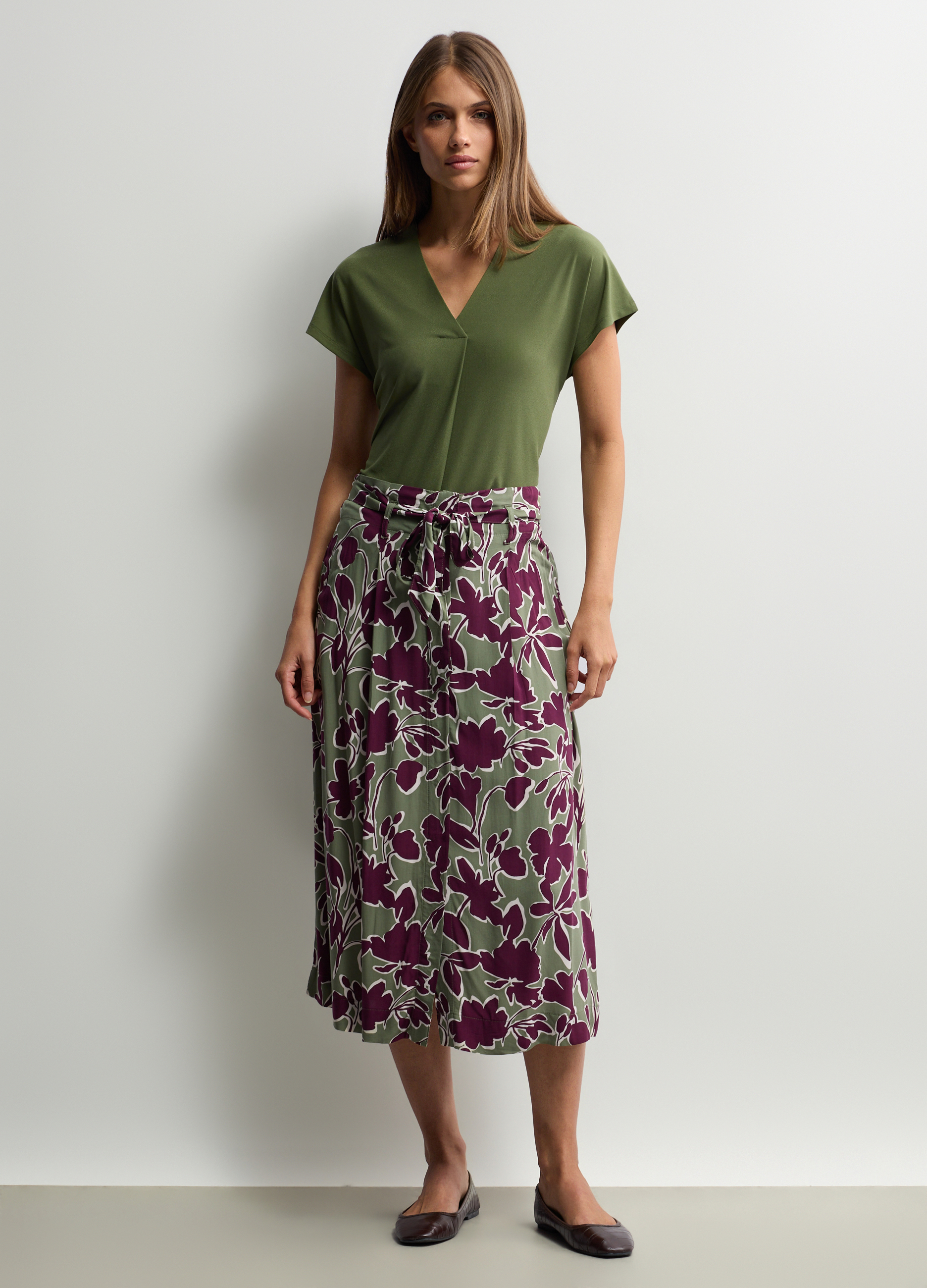 Upim , Gonna Lunga In Pura Viscosa Donna, Verde chiaro, Taglia: XL