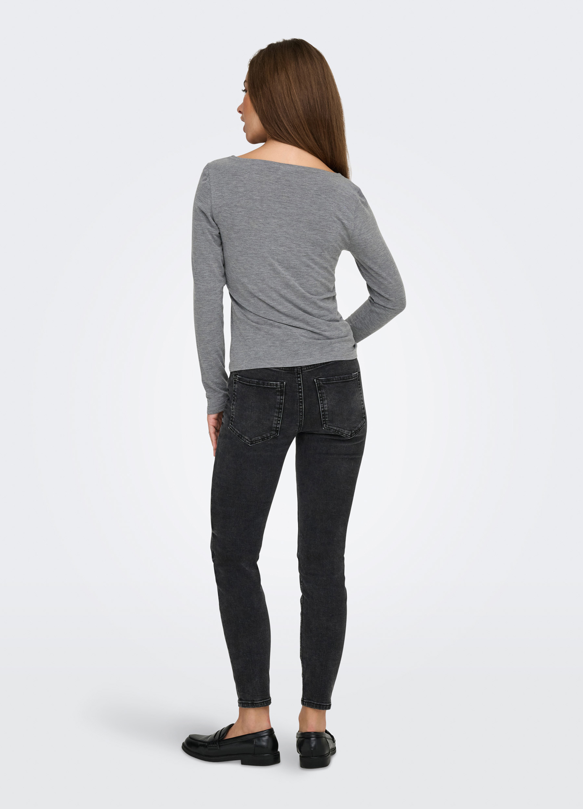 Upim, T-Shirt Con Scollo A Barchetta Donna, Unisex, Grigio Chiaro, Taglia: L-image