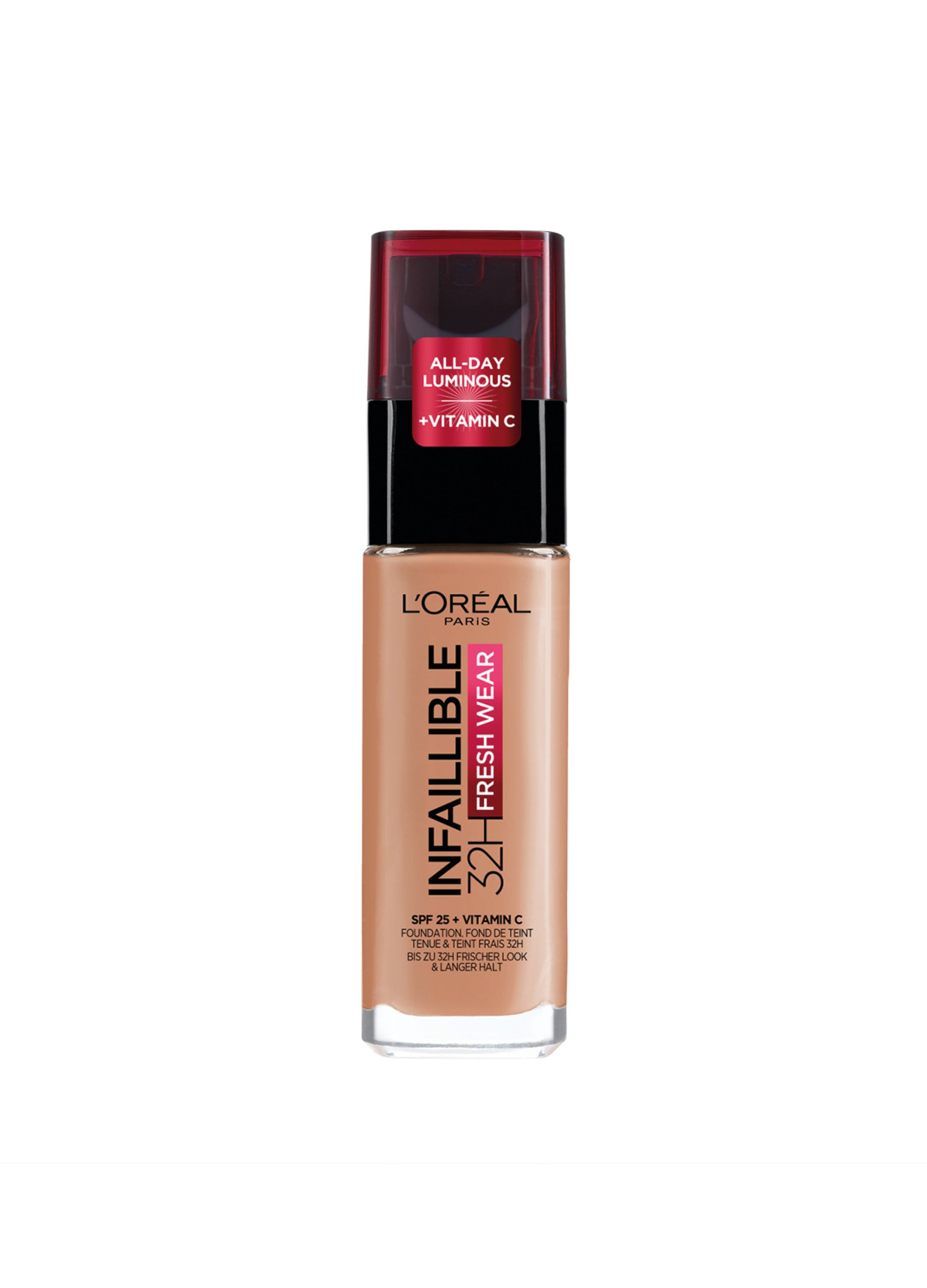 Loreal L'OREAL, L'oréal Paris Fondotinta Liquido Infaillible 32h, Coprente A Lunga Tenuta 32h, Formula Waterproof Idratante, 300 Ambre, 30ml., Donna, 