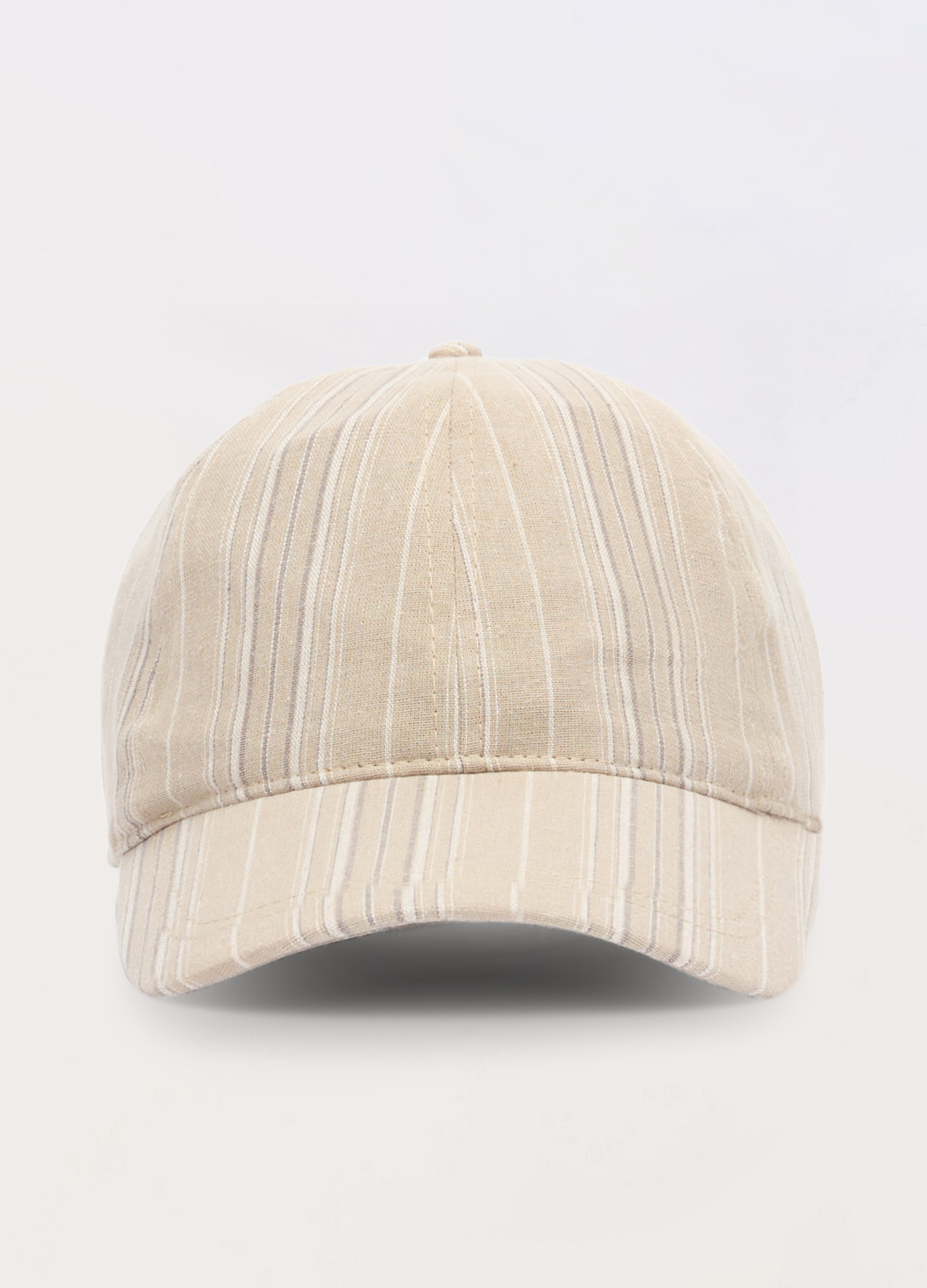 Image of UPIM HB, Cappello Baseball In Misto Cotone A Righe Uomo, Beige, Taglia: ONE SIZE