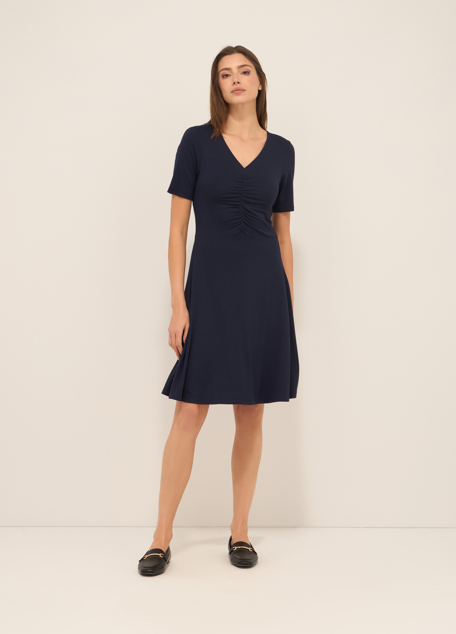 Image of Upim, Abito Corto In Jersey Di Viscosa Stretch Donna, Blu navy, Taglia: XS