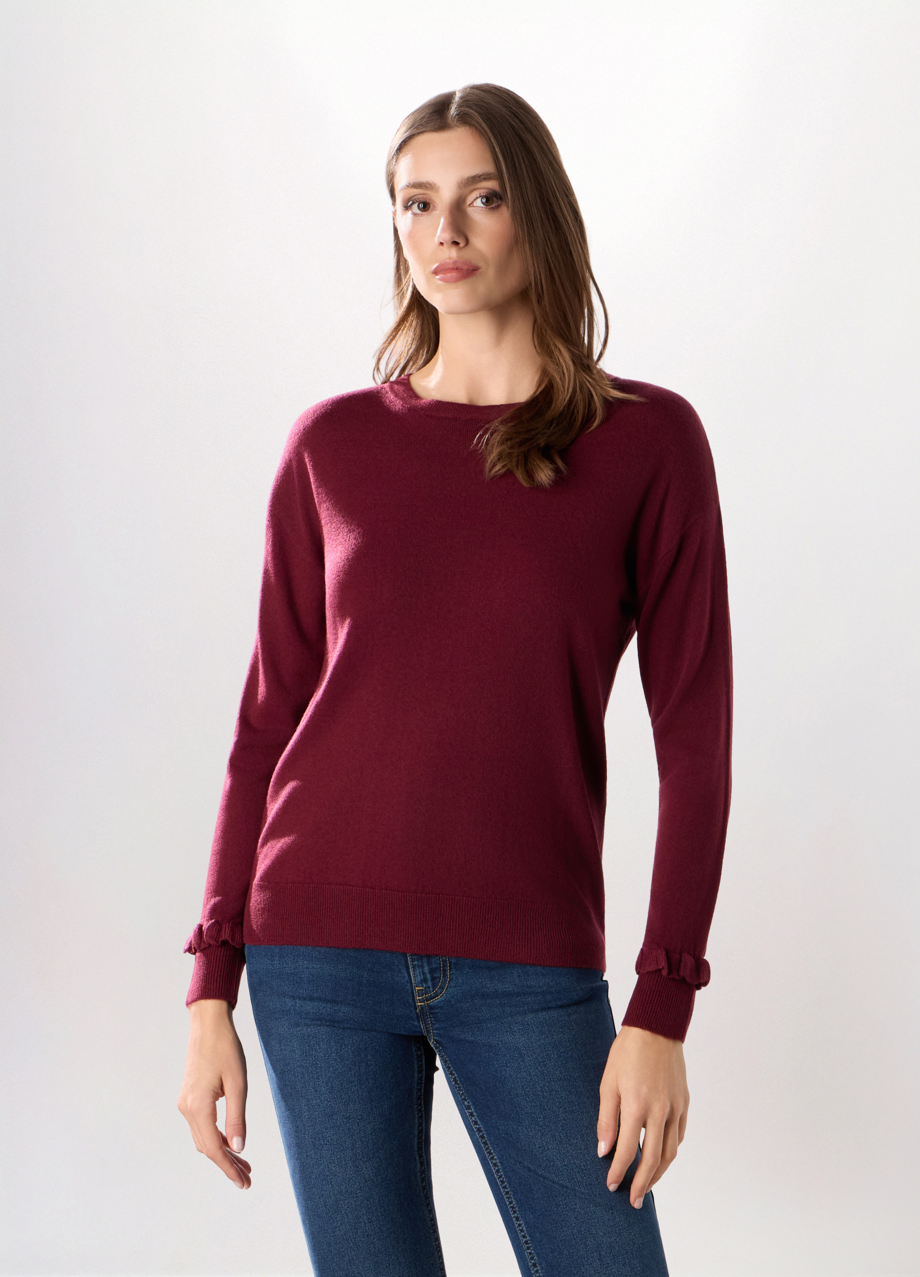 Upim , Pullover Tricot Donna, Rosso scuro, Taglia: L