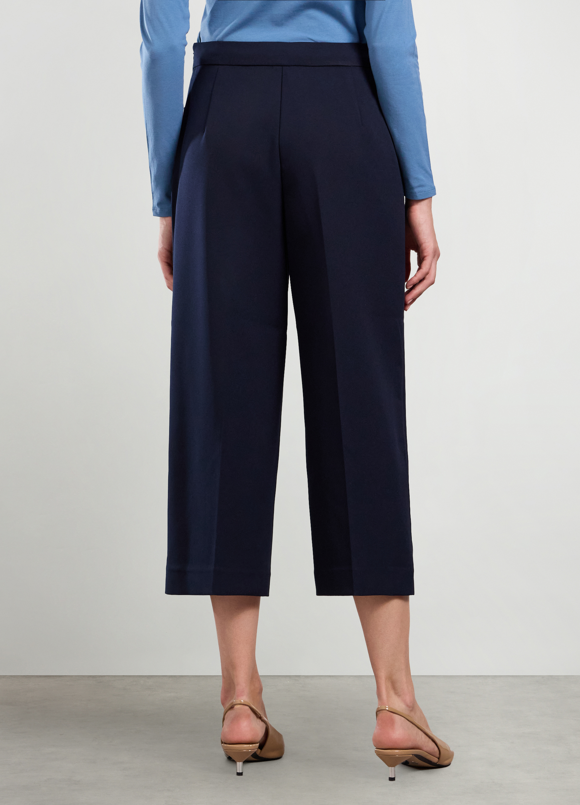 Upim, Pantaloni Cropped In Tessuto Stretch Donna, Blu Navy, Taglia: S-image