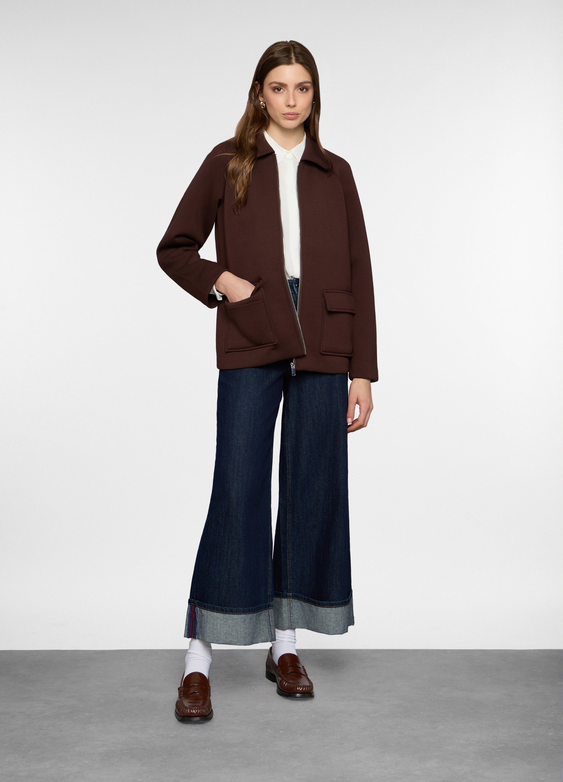 Upim, Giacca In Scuba Donna, Marrone cioccolato, Taglia: M