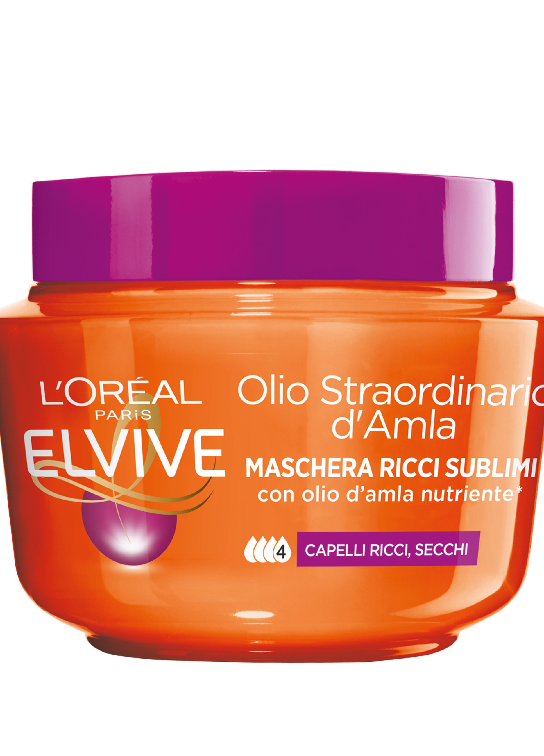 Image of ELVIVE, L'oréal Paris Maschera Capelli Elvive Olio Straordinario Ricci Sublimi, Per Capelli Ricci E Secchi, 300 Ml., Donna, Bianco ottico, Taglia: FASUL