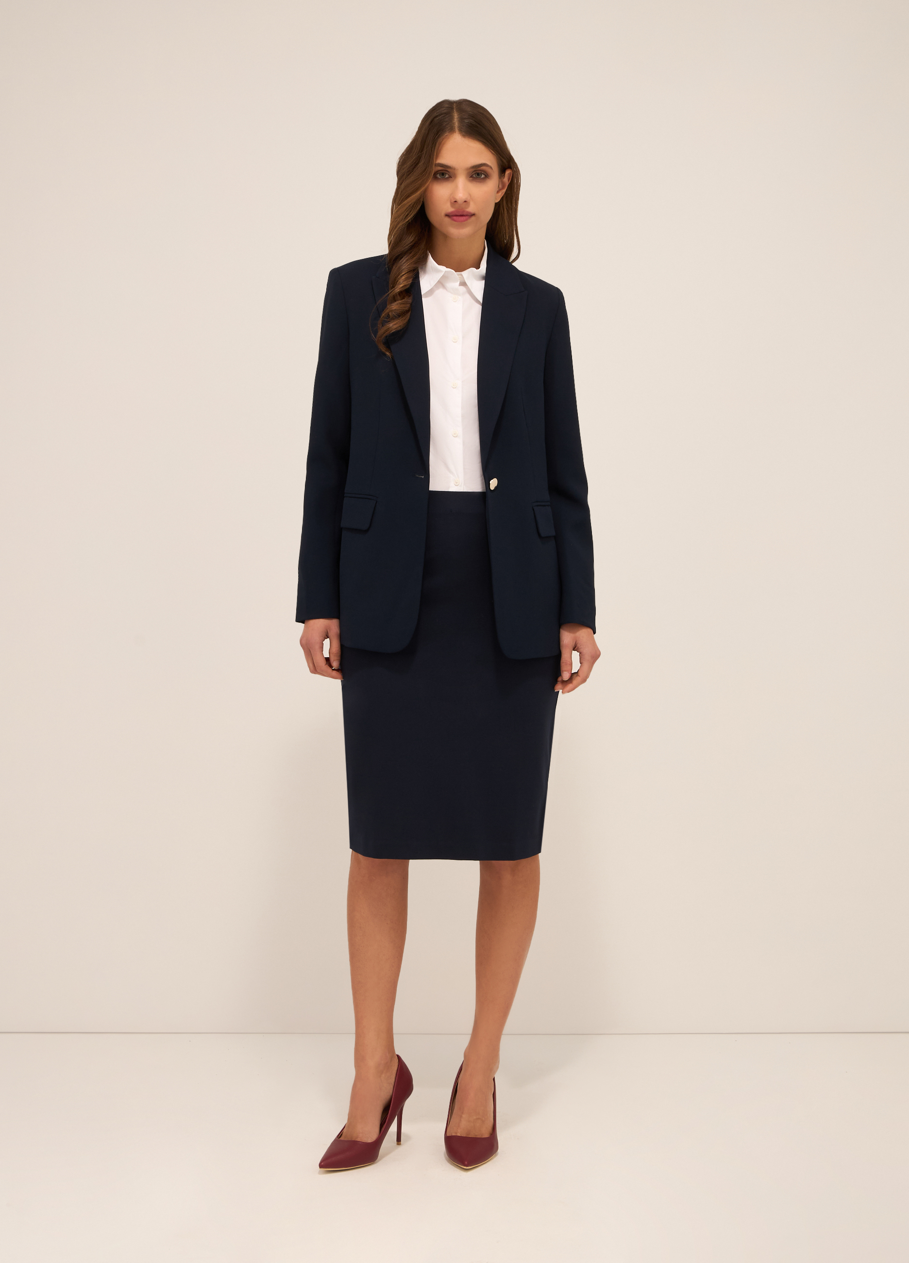 Image of Upim, Gonna A Tubino In Misto Viscosa Stretch Donna, Blu navy, Taglia: XXL