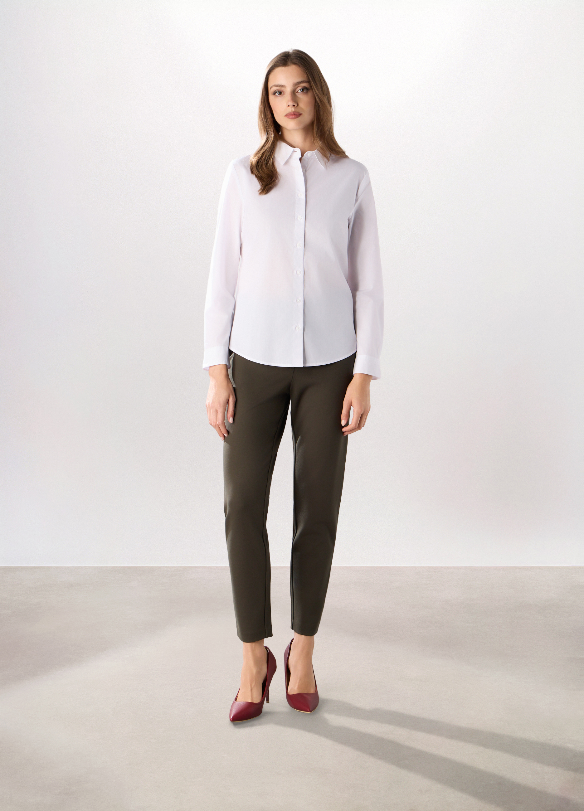 UPIM HB , Pantaloni In Punto Milano Misto Viscosa Donna, Verde oliva, Taglia: XL