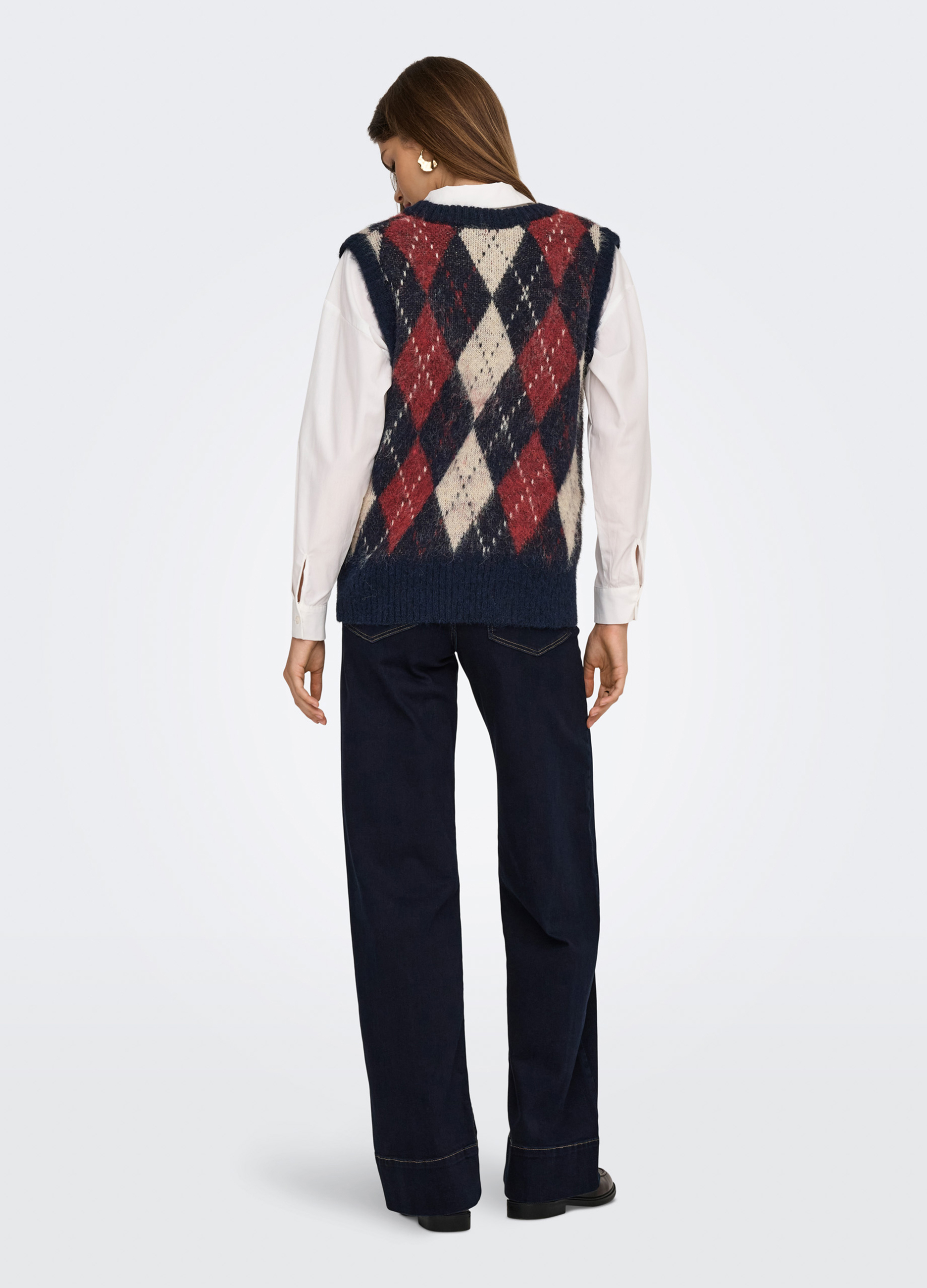 Upim, Gilet Jacquard A Quadri Donna, Unisex, Blu, Taglia: M-image