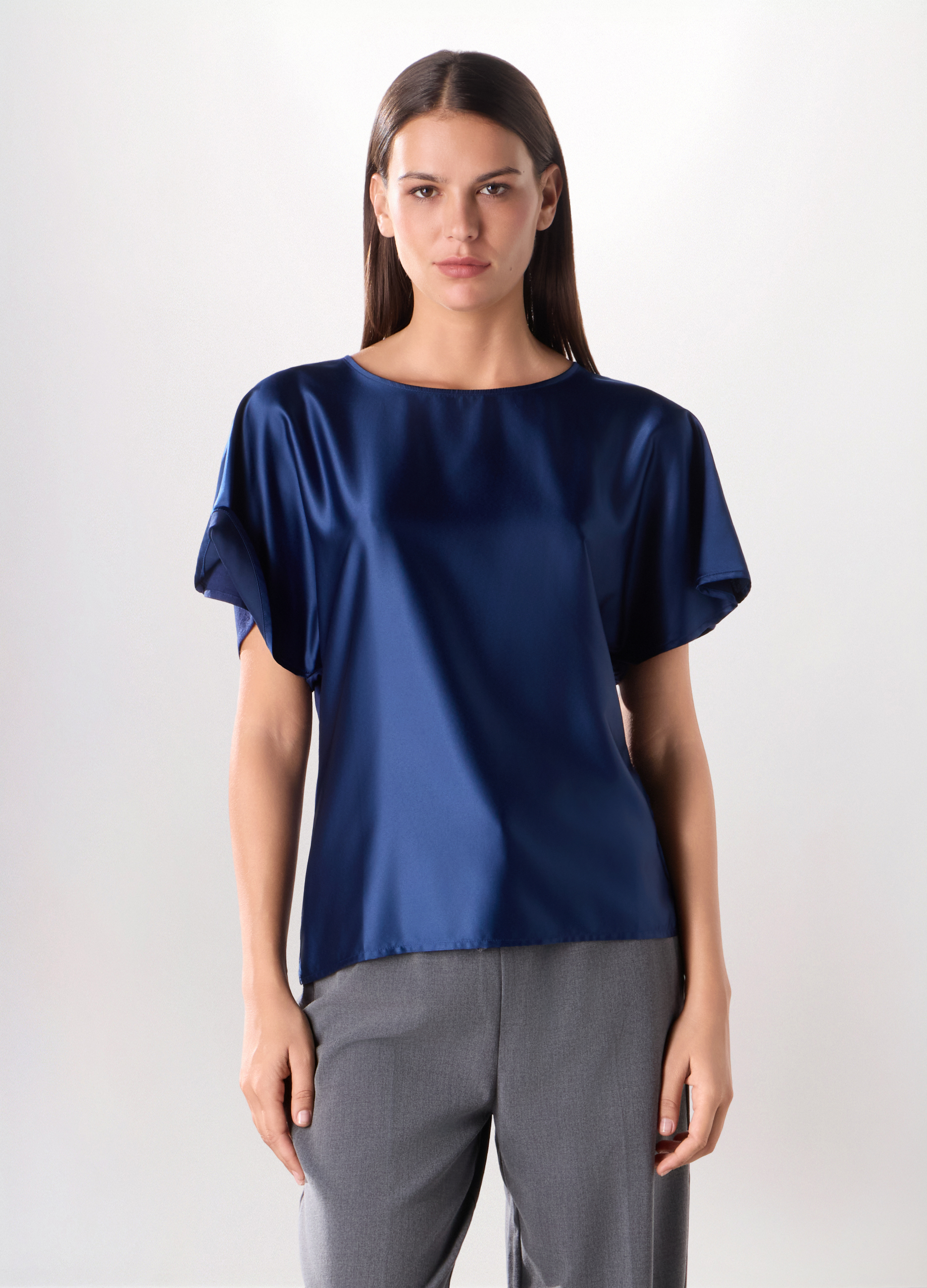 Image of Upim, T-shirt In Jersey Di Viscosa Stretch Donna, Blu navy, Taglia: L