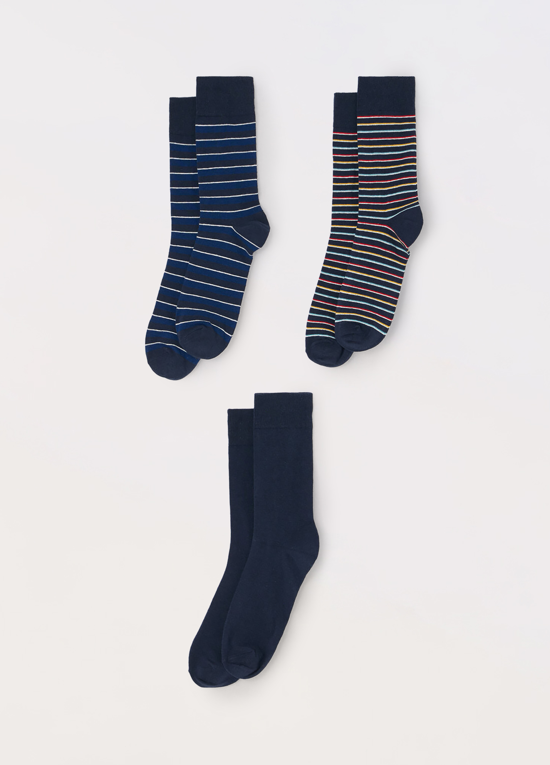 Image of UPIM HB, 3 Pack Calze Corte In Cotone Stretch A Fantasia Uomo, Blu scuro, Taglia: 38-42