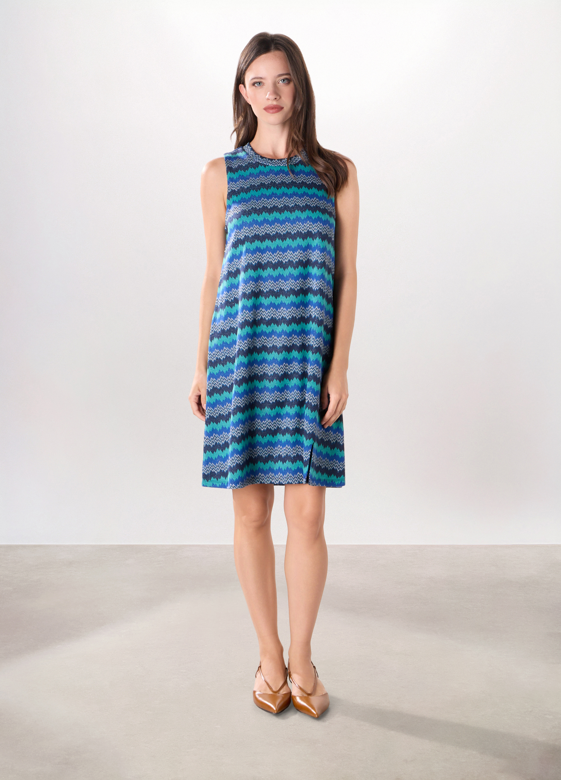Image of Upim, Abito Corto Tricot In Misto Viscosa Donna, Blu elettrico, Taglia: XL