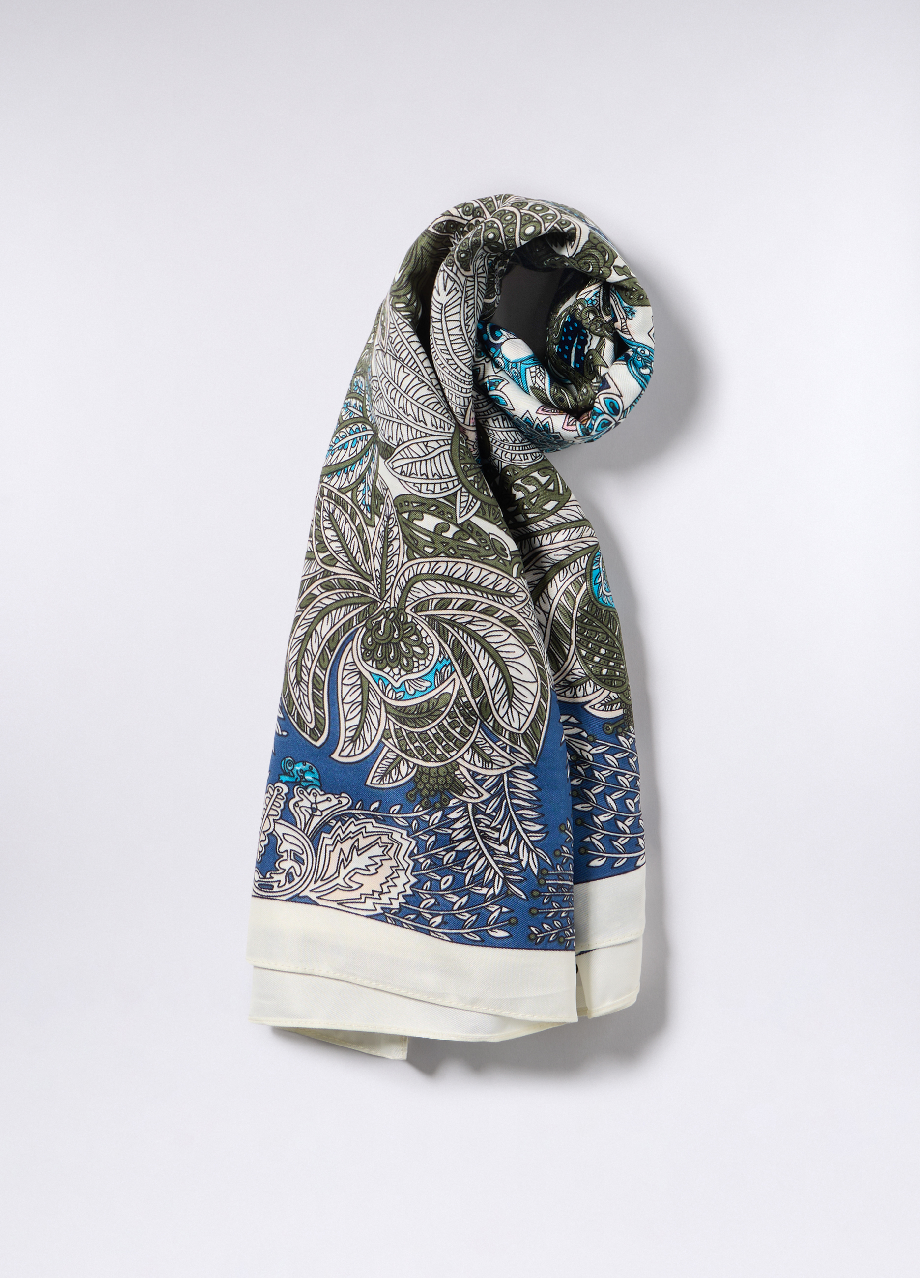 Upim, Foulard Floreale Donna, Bianco/Blu, Taglia: ONE SIZE