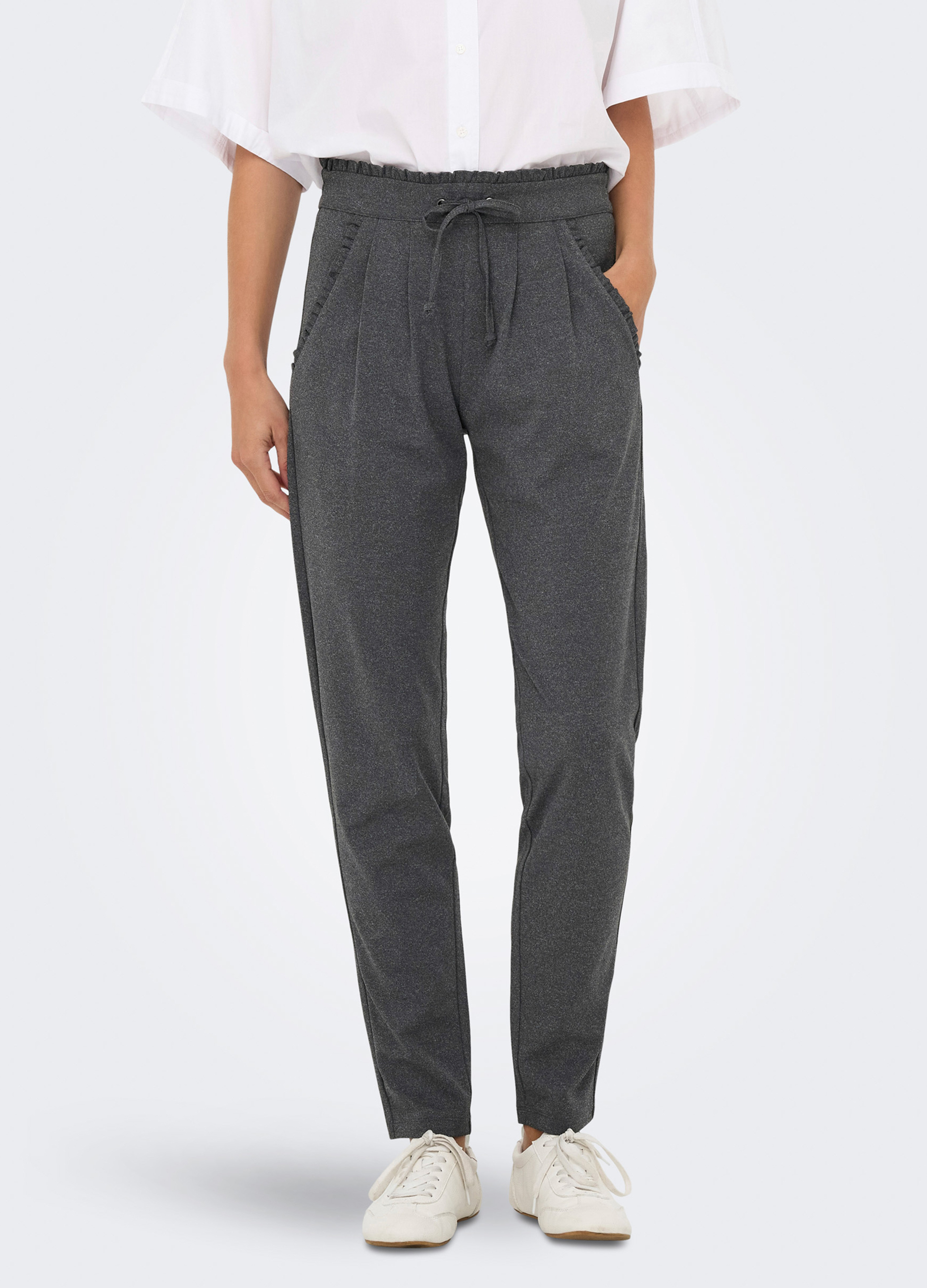 Upim, Pantaloni Con Rouches Donna, Unisex, Grigio Chiaro, Taglia: L-image