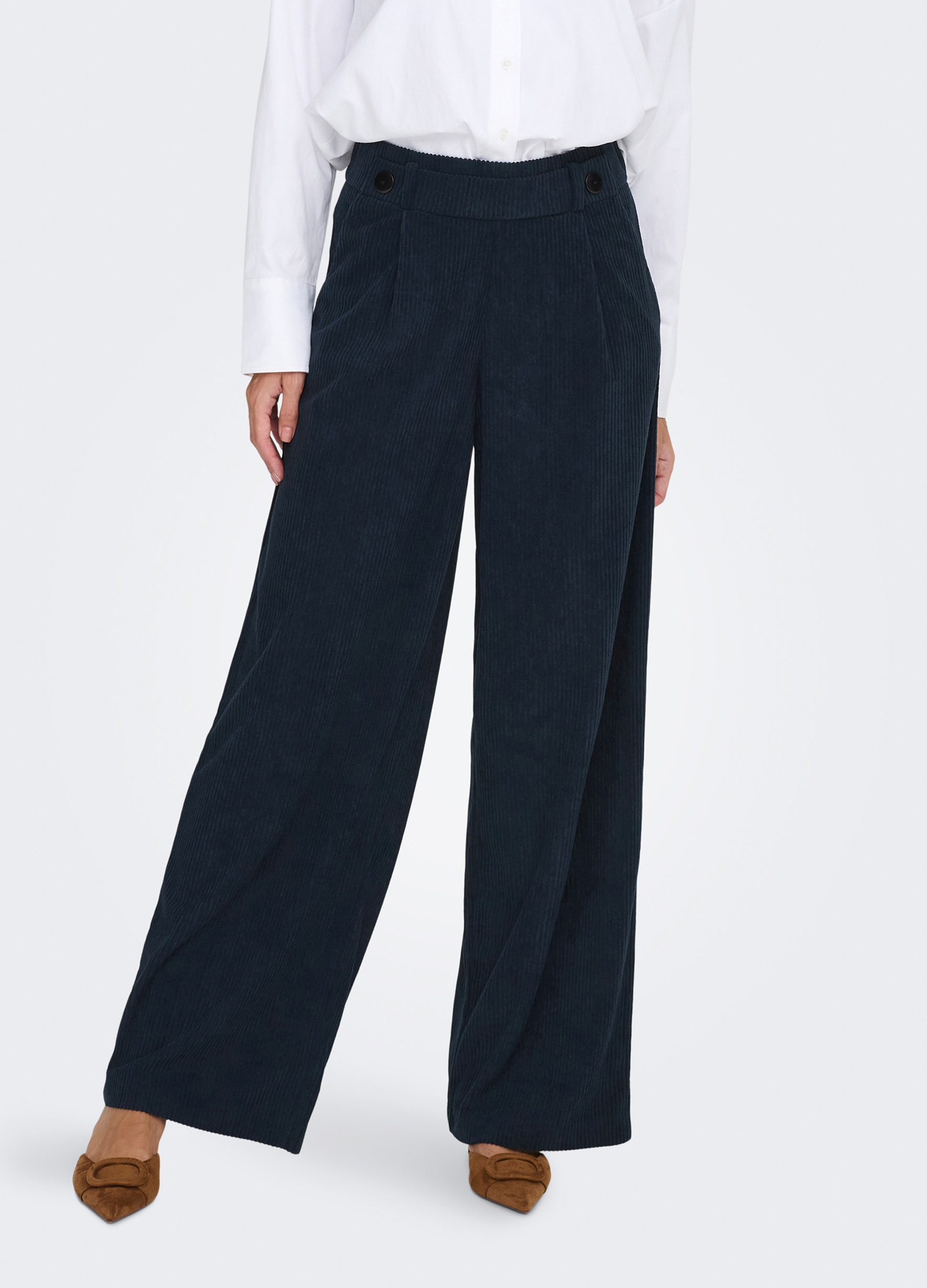 Upim, Pantaloni In Costina Di Velluto Donna, Unisex, Blu Scuro, Taglia: M-image