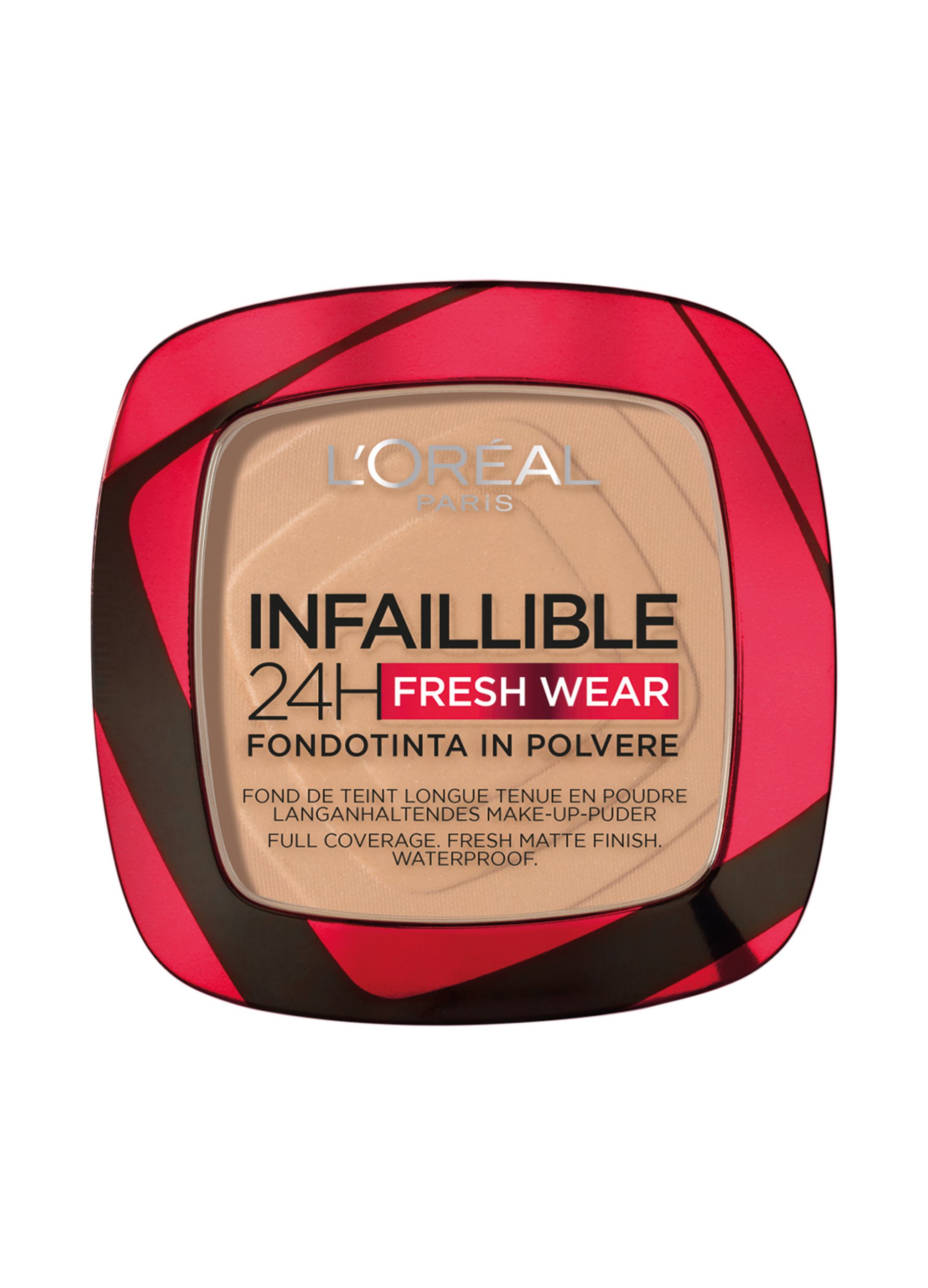 Image of L'OREAL, L'oréal Paris Fondotinta Compatto Infaillible 24h Fresh Wear, Formula In Polvere A Lunga Tenuta, Mask-friendly, Low-transfer E Waterproof, Copre Come Un Fondotinta E Opacizza Come Una Polvere, 140 Beige Doré/oroen Beige., Unisex, 140 Beige Doré/o
