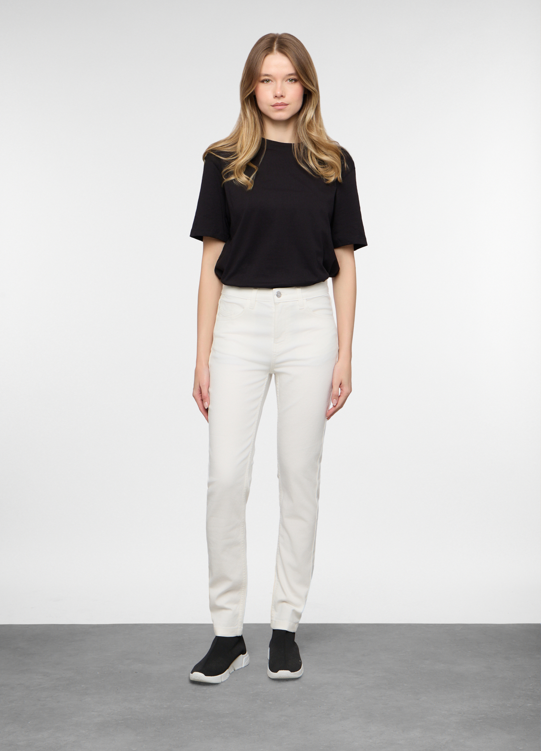 Upim, 5 Tasche Fit Slim In Cotone Stretch Donna, Bianco, Taglia: 50