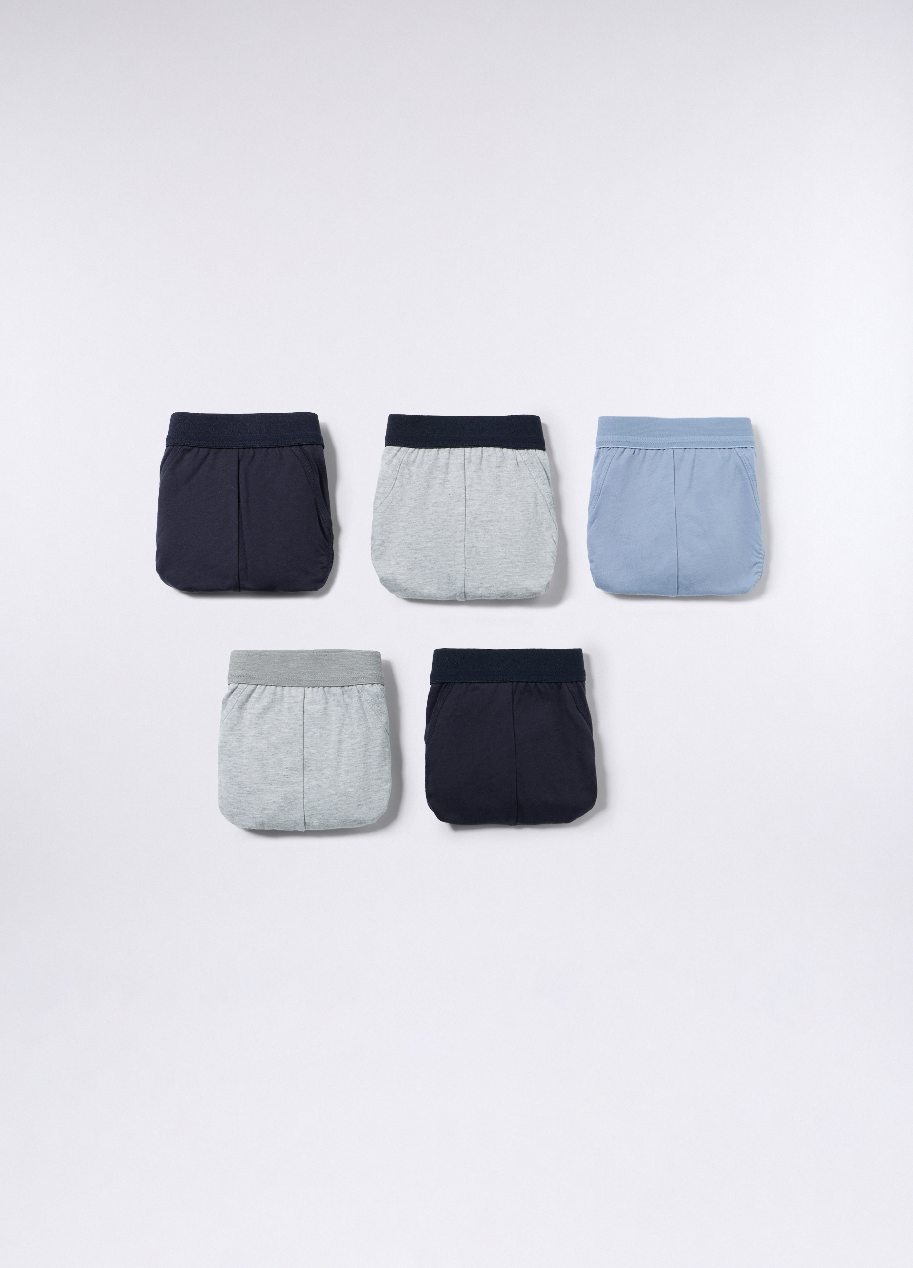 Upim, 5 Pack Slip In Cotone Con Fascia Elastica Uomo, Grigio/Blu, Taglia: XL