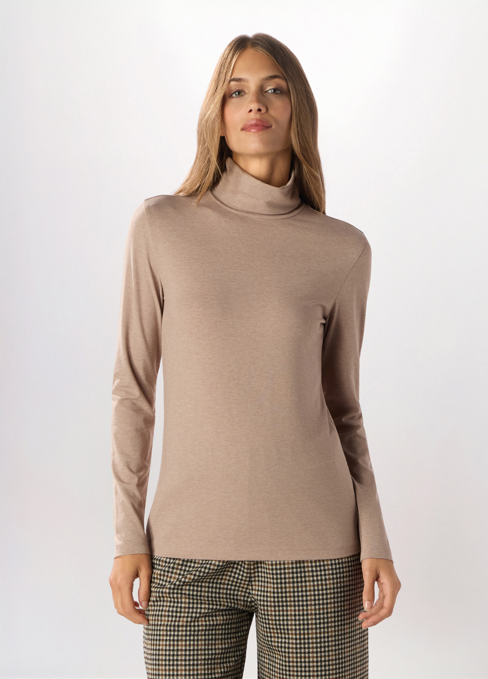 Upim , Lupetto In Jersey Di Cotone Stretch Donna, Beige melange, Taglia: M
