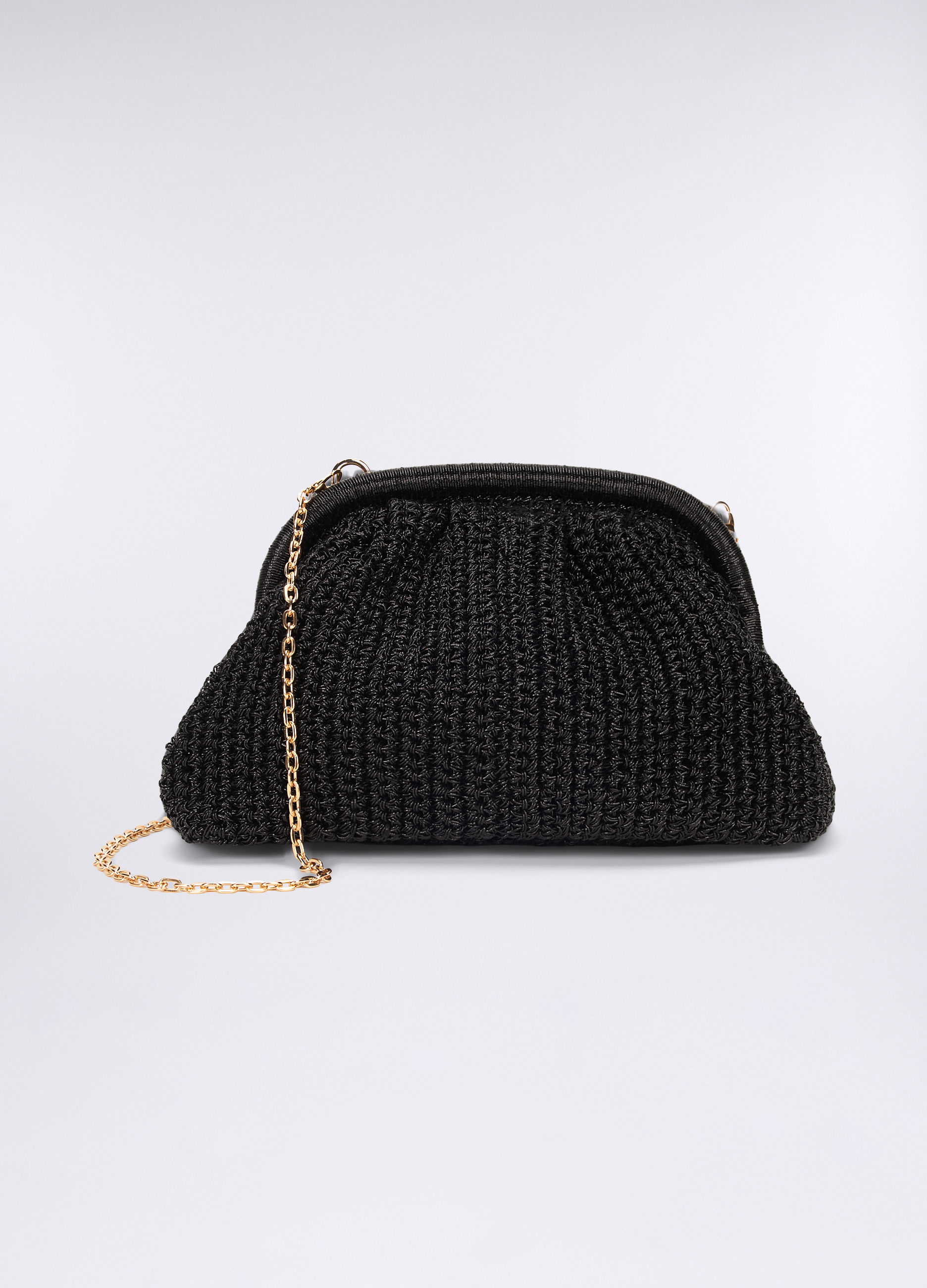 Upim, Pochette Crochet In Filo Lurex Donna, Unisex, Nero, Taglia: ONE SIZE
