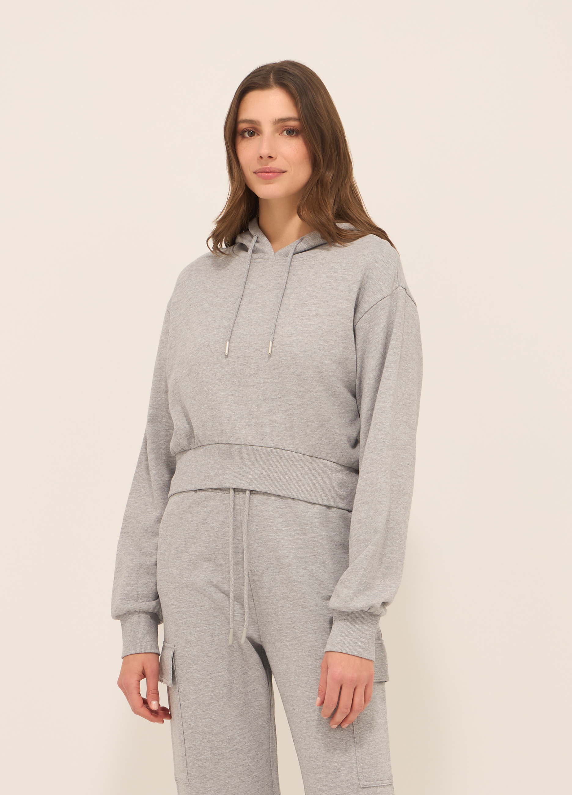 Upim, Felpa In French Terry Di Cotone Mélange Donna, Grigio chiaro melange, Taglia: XS