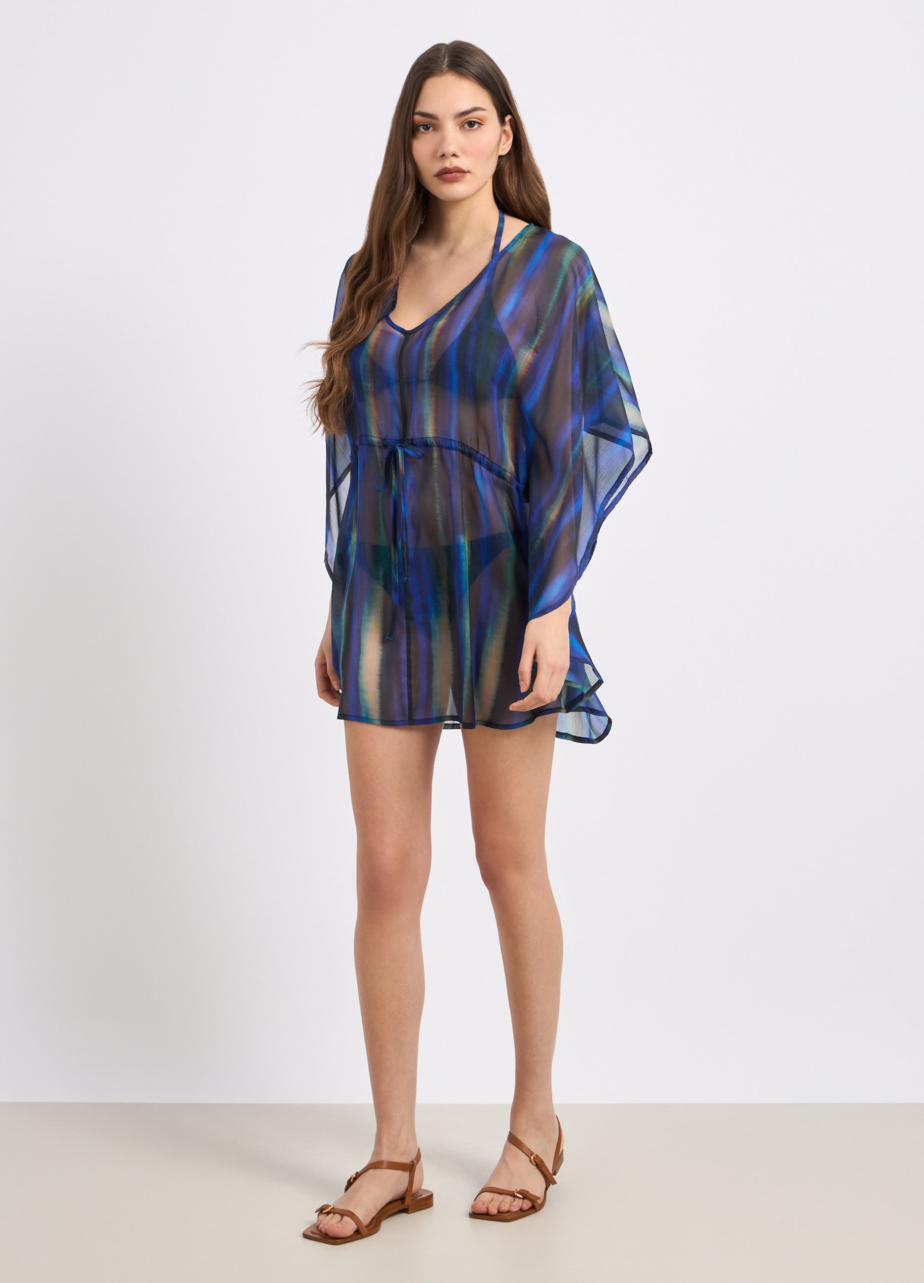 Image of Upim, Copricostume In Chiffon Donna, Blu scuro, Taglia: S/M