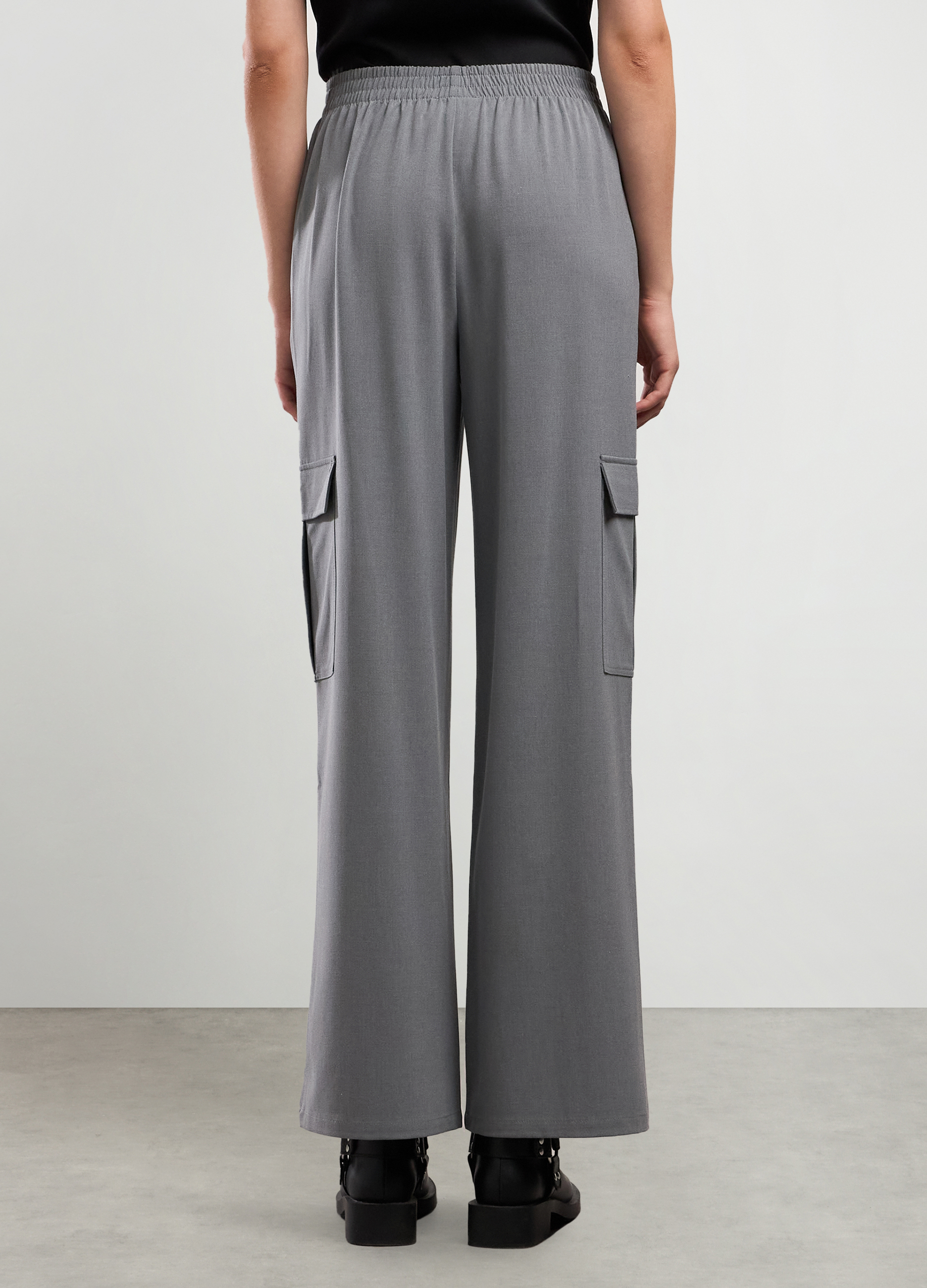 Upim, Pantalone Misto Viscosa Con Tasche Donna, Grigio Cenere, Taglia: L-image