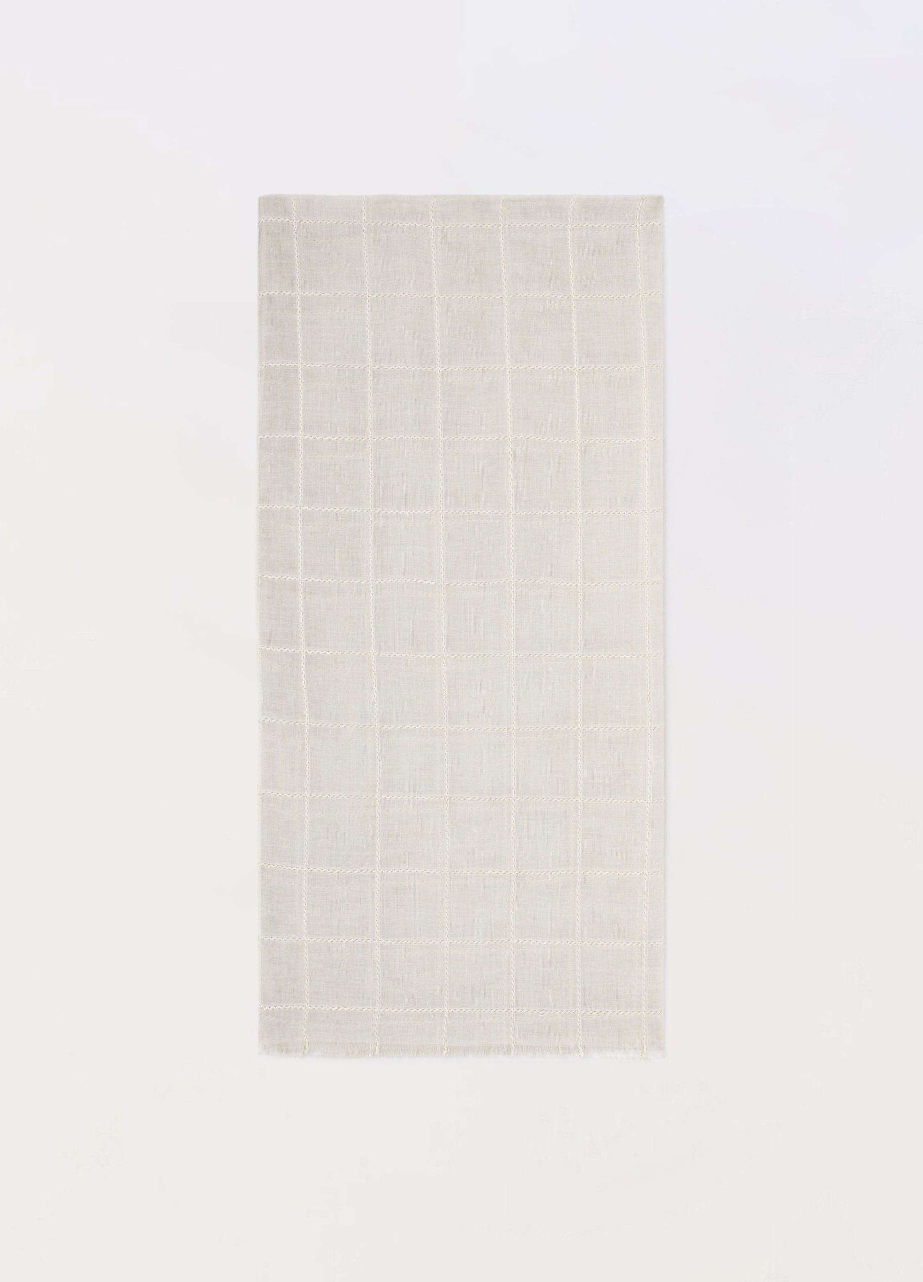Upim, Foulard A Quadri Donna, Bianco avorio, Taglia: ONE SIZE