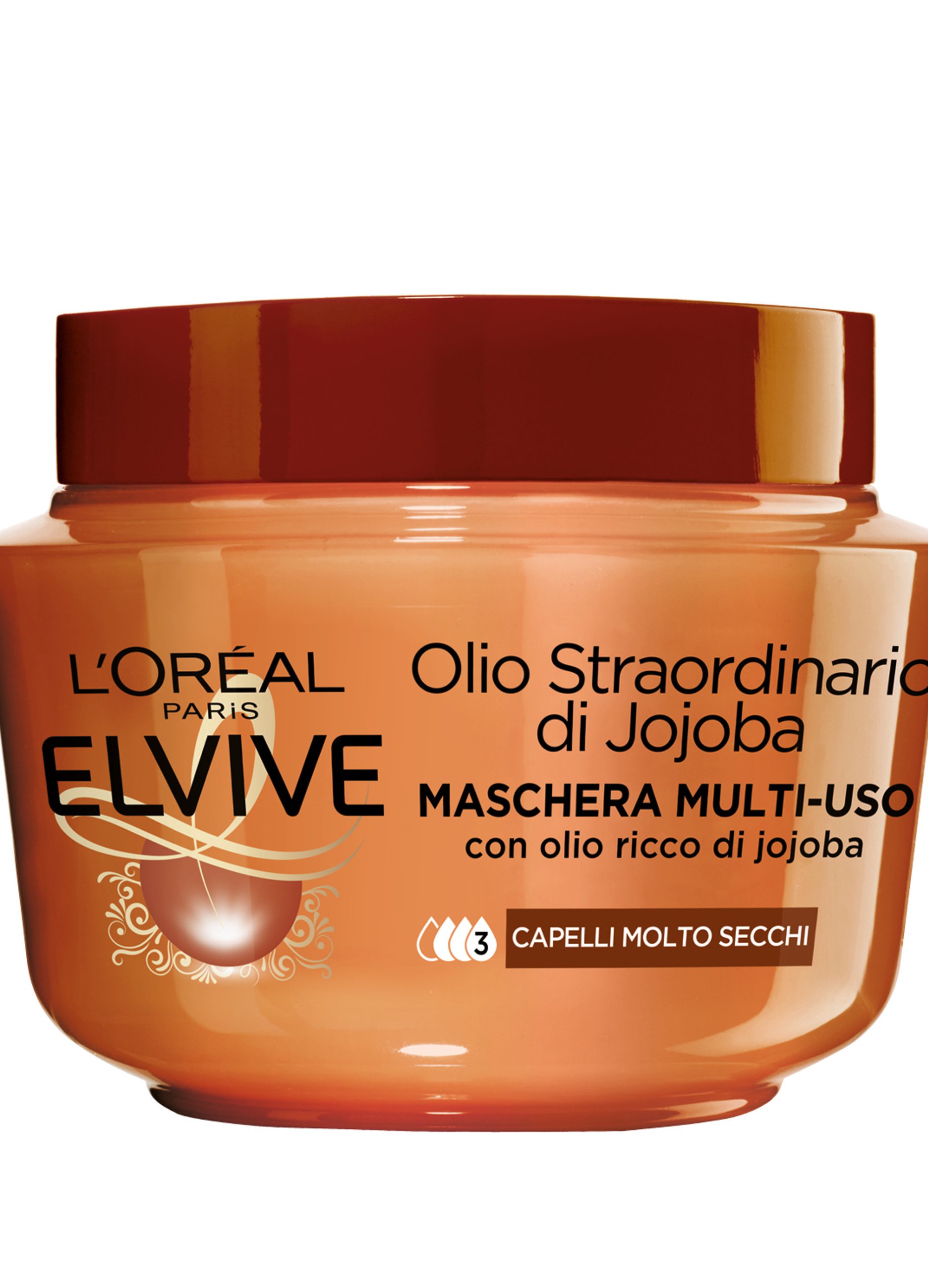 Image of ELVIVE, L'oréal Paris Maschera Capelli Elvive Olio Straordinario, Azione Nutriente Per Capelli Secchi O Spenti, 300 Ml., Donna, Bianco, Taglia: FASUL