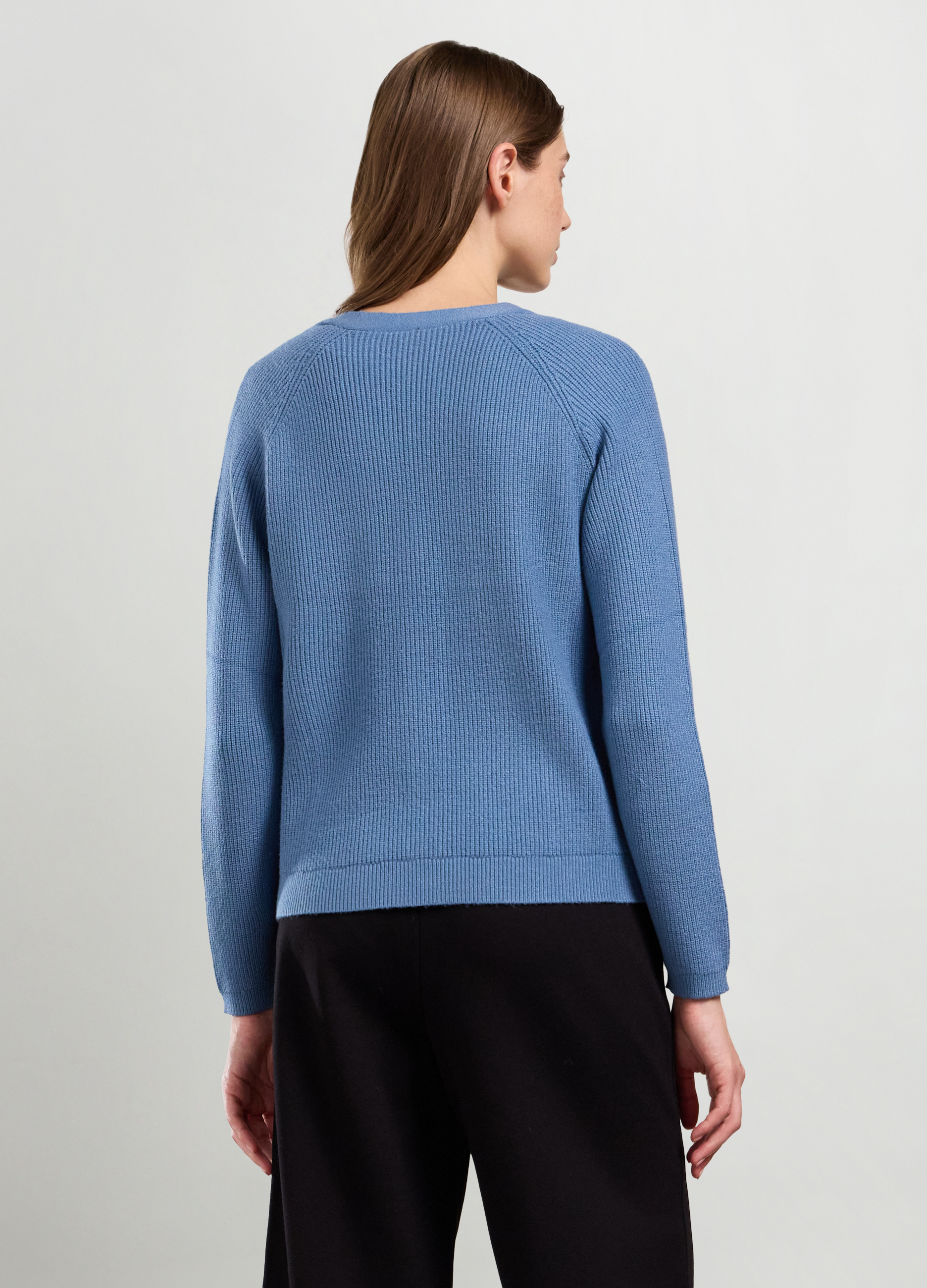 Upim, Cardigan In Costina Di Misto Viscosa Donna, Azzurro Carta Da Zucchero, Taglia: L-image