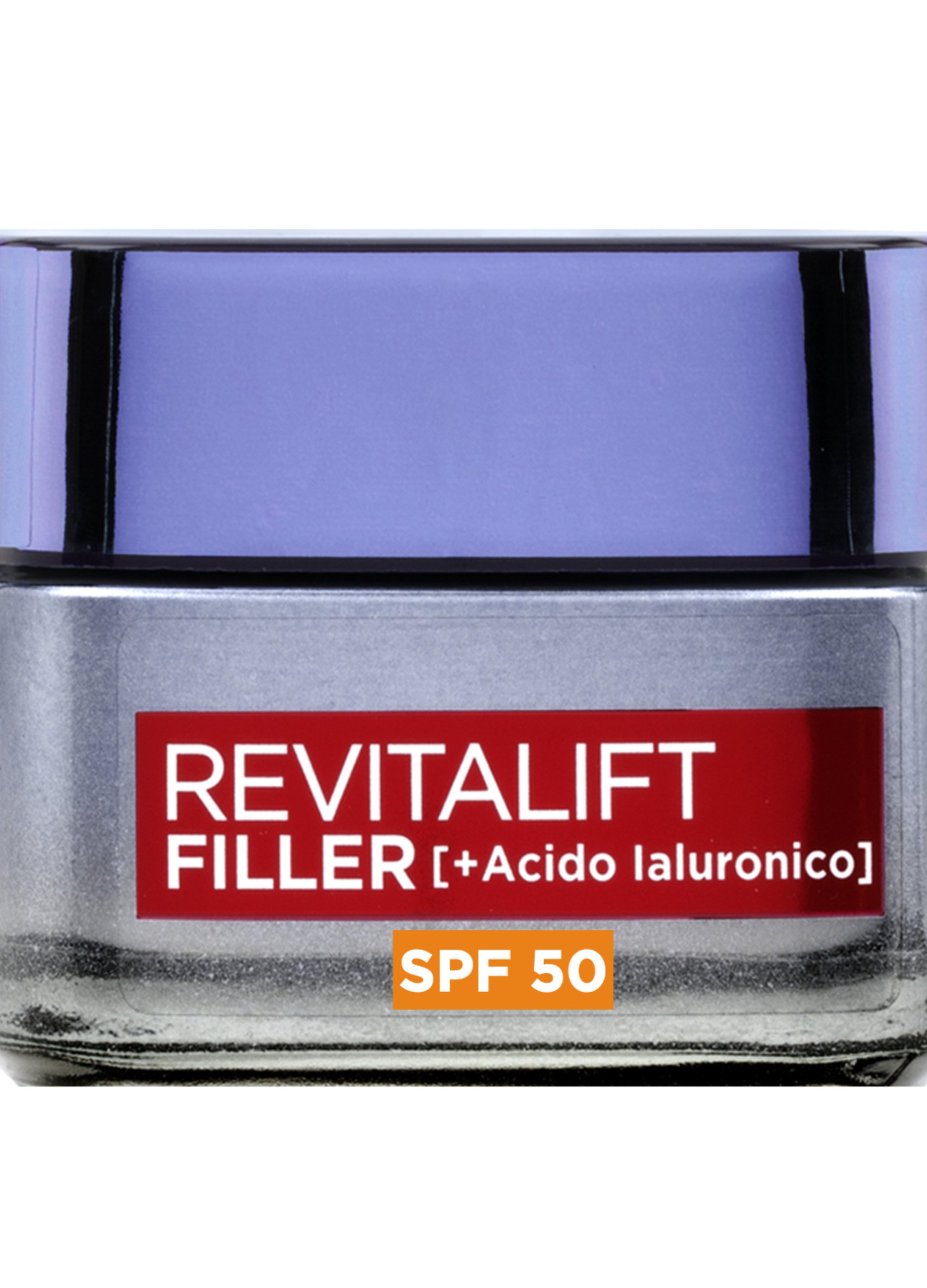 Image of L'OREAL, L'oréal Paris Crema Viso Giorno Revitalift Filler, Azione Antirughe Rivolumizzante Con Acido Ialuronico Micro-filler, Spf 50, 50 Ml., Donna, Bianco, Taglia: FASUL