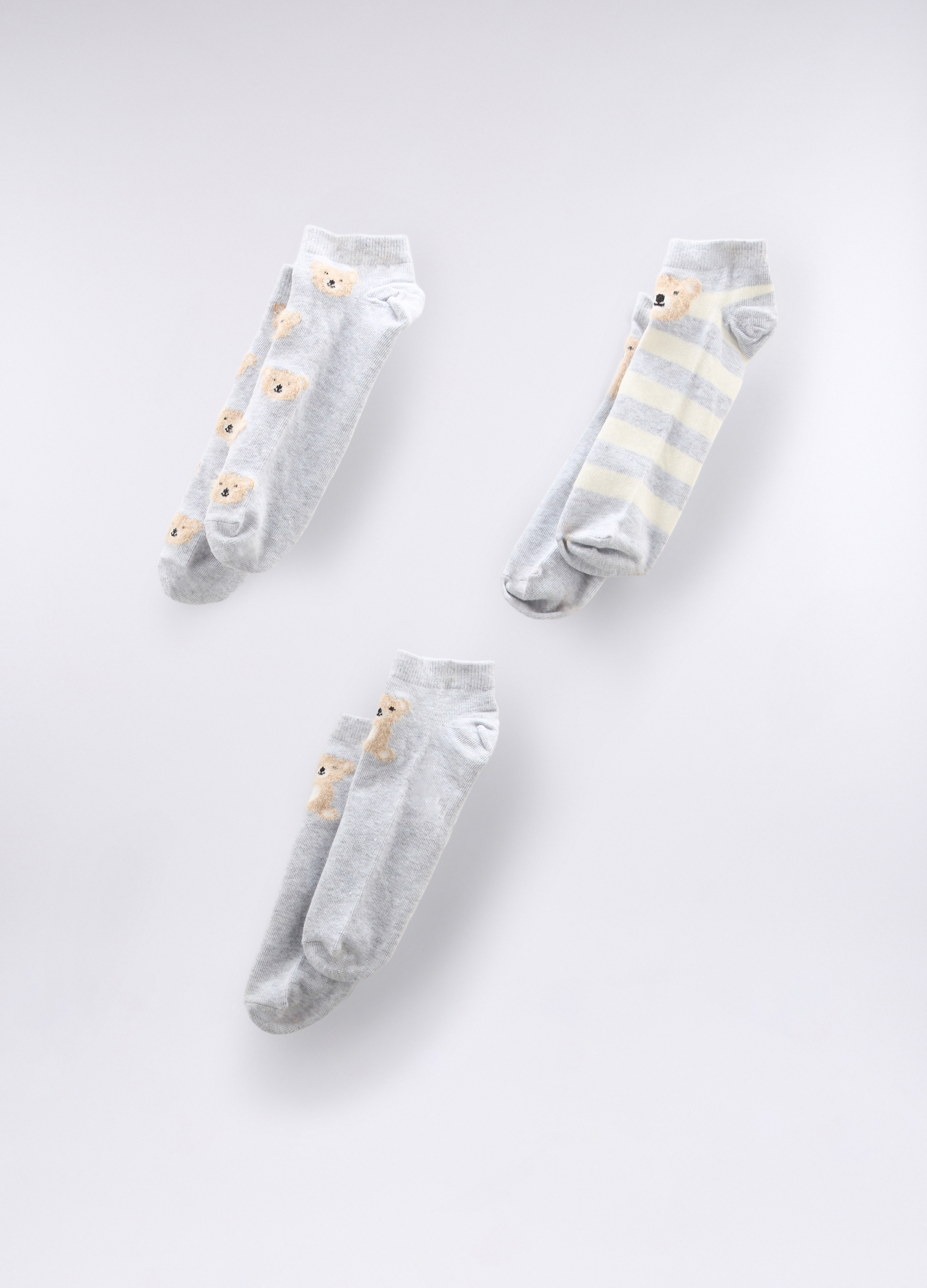 Upim, Pack 3 Calze Extra Corte In Cotone Stretch Donna, Grigio chiaro, Taglia: 35-37