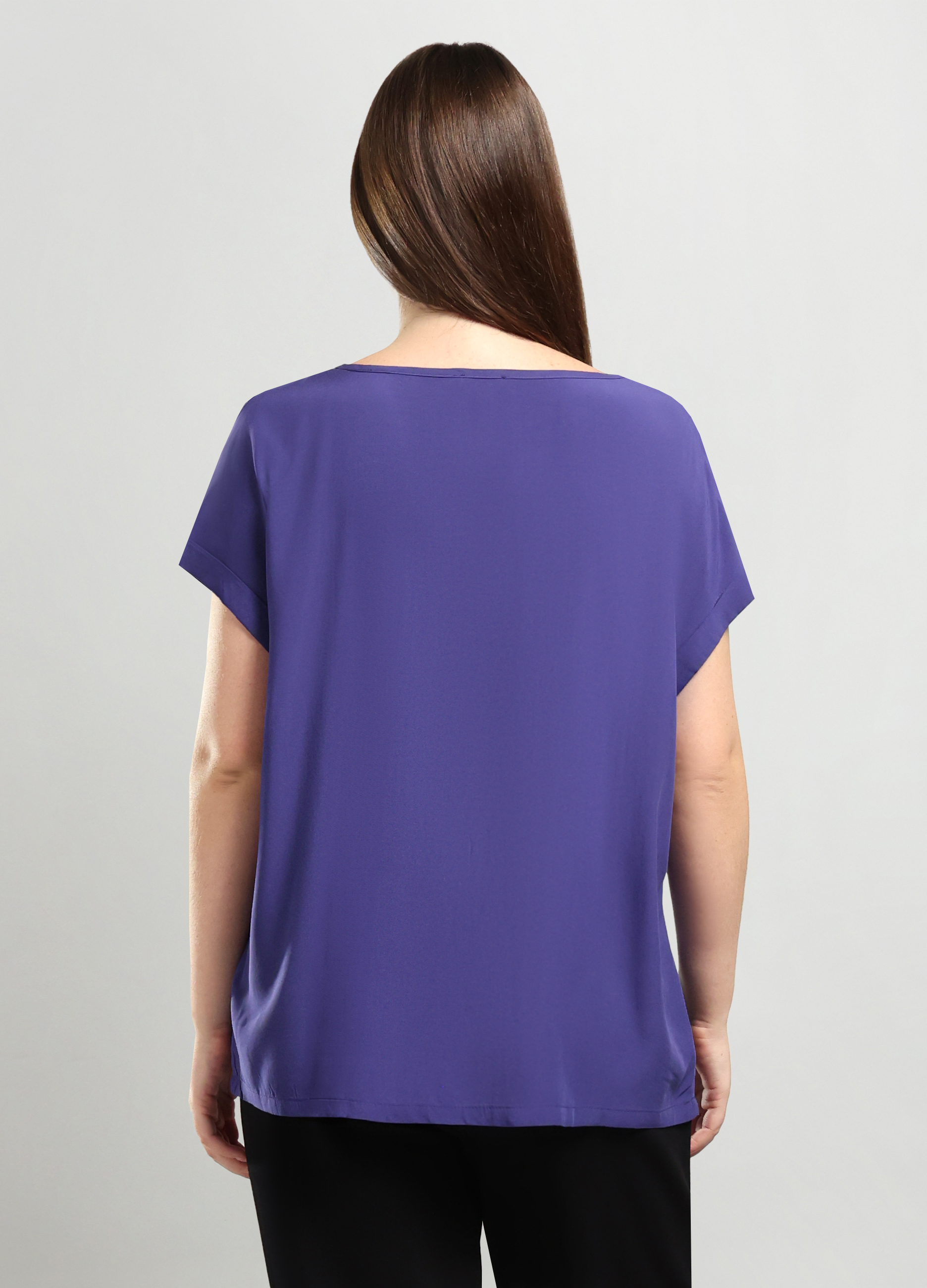 Upim, Blusa In Pura Viscosa Donna Curvy, Viola Lavanda, Taglia: Xxl-image