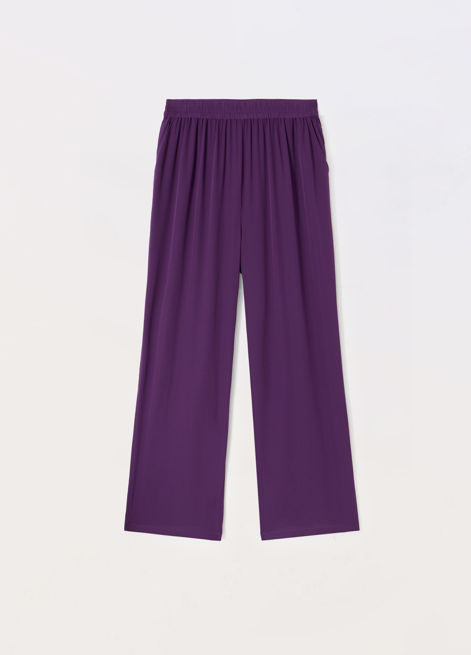 Image of Upim, Pantaloni Con Vita Elasticizzata Donna Curvy, Viola scuro, Taglia: L