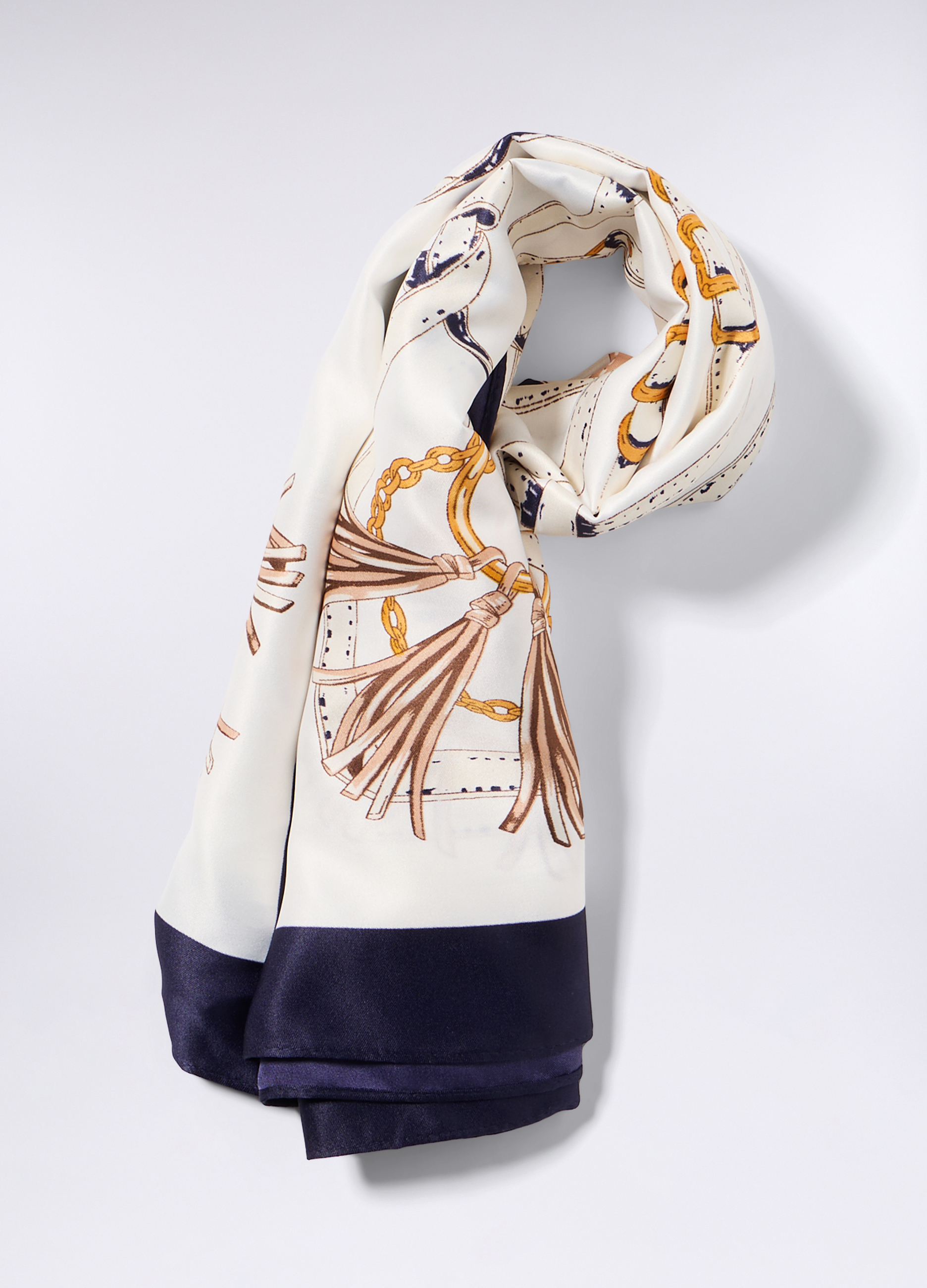 Upim, Foulard Con Stampa Donna, Bianco/Blu, Taglia: ONE SIZE